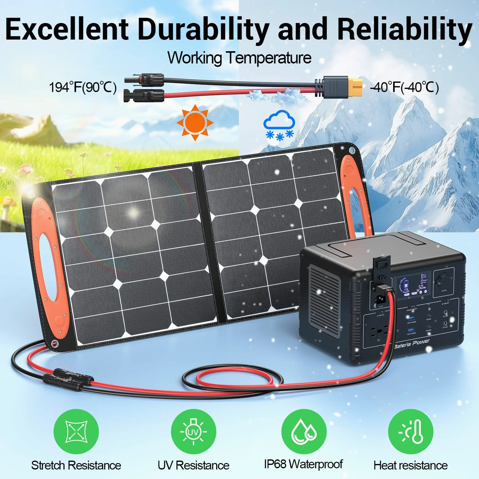 Bateria Power Conector solar a XT60 Adaptador Cable de extensión 10AWG 10Ft Connect Panel solar para Lipo Batería RV Generador Solar de estación de energía portátil