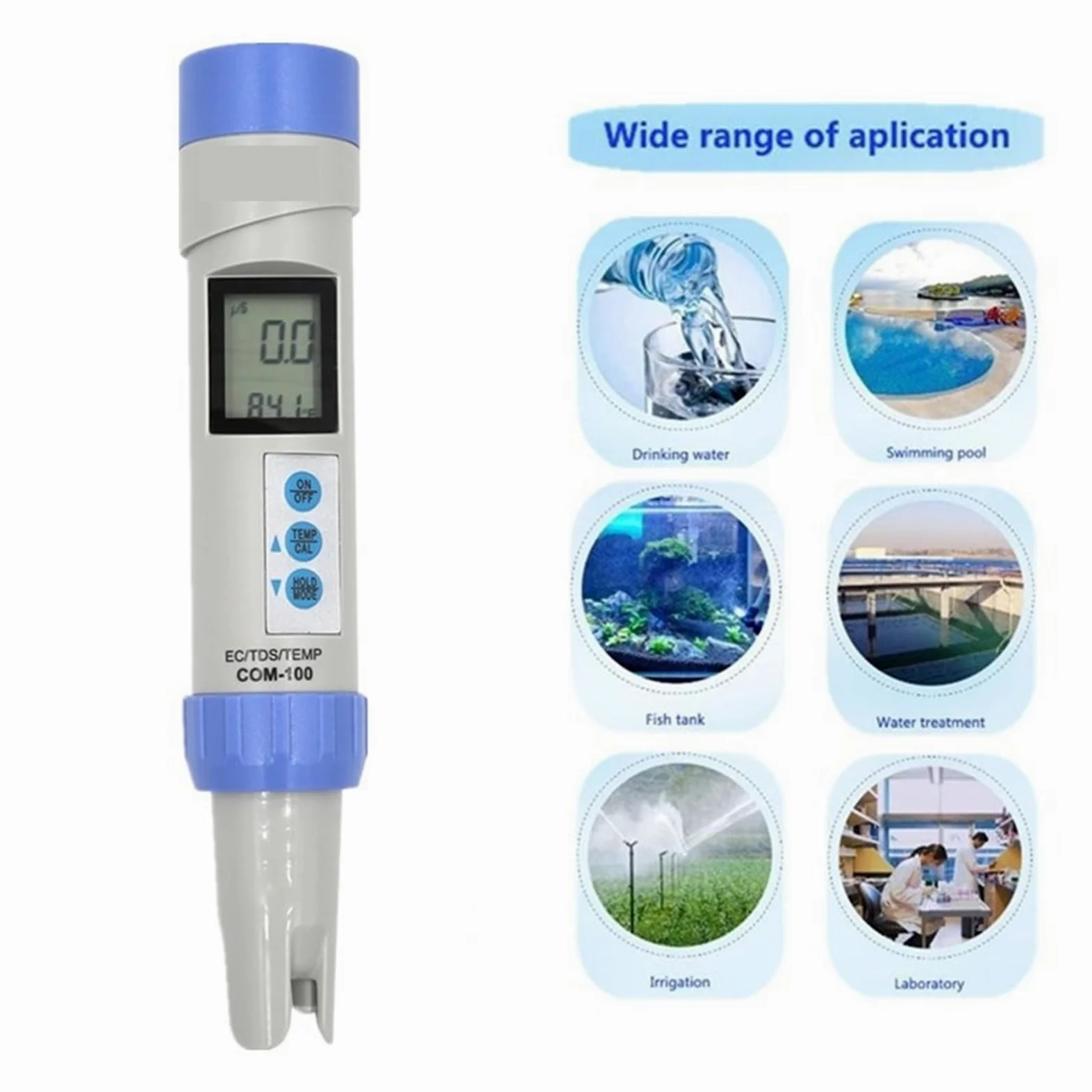 Analizador de CE profesional, medidor TDS, comprobador temperatura con calibración automática y retención datos, herramientas medición for piscinas, Monitor técnico