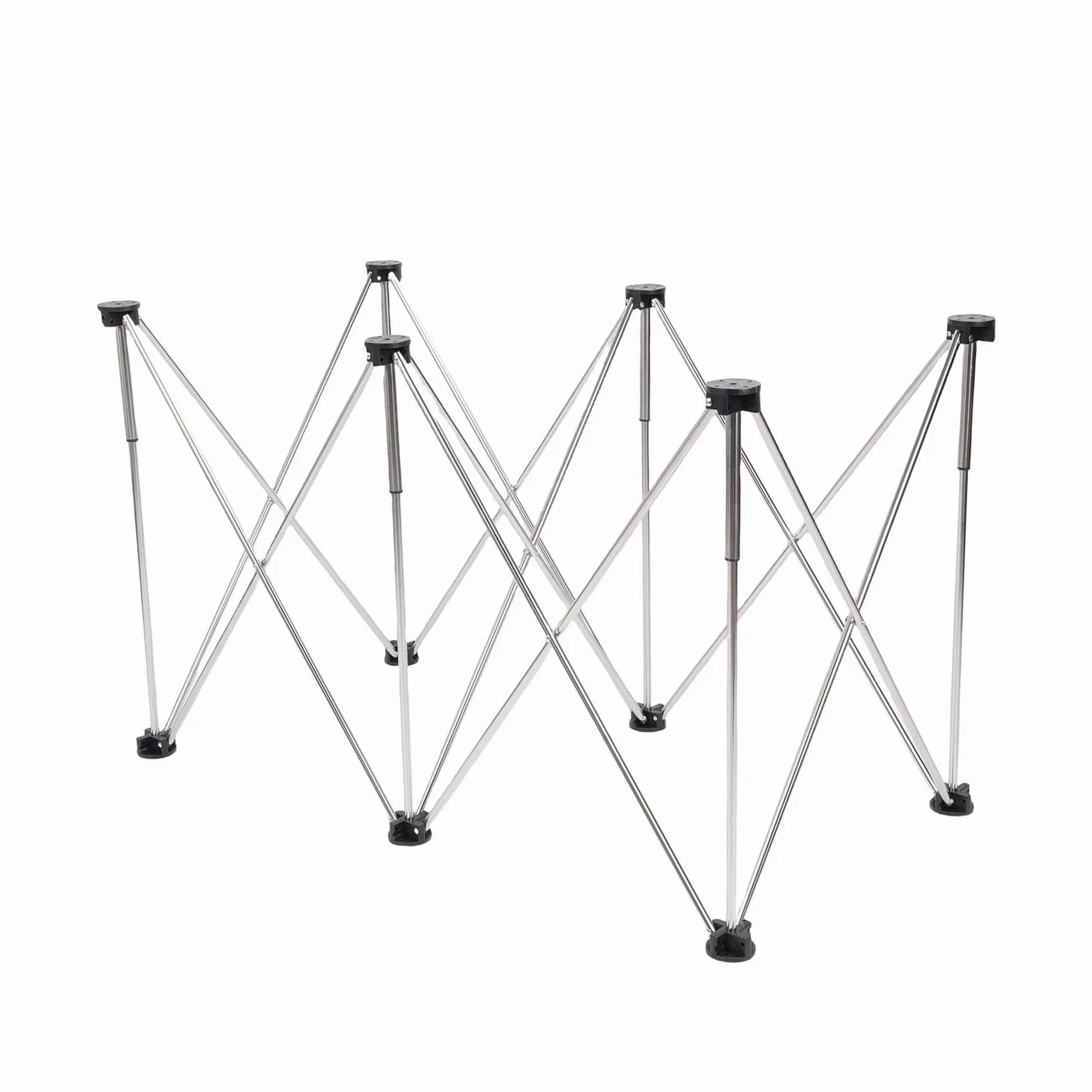 FTVOGUE Pata de Banco de Trabajo Portátil Pata de Soporte de Trabajo Plegable de Acero Inoxidable Capacidad de 600 Kg Diseño Telescópico de 6 Patas Configuración Rápida con Bolsa de Almacenamiento