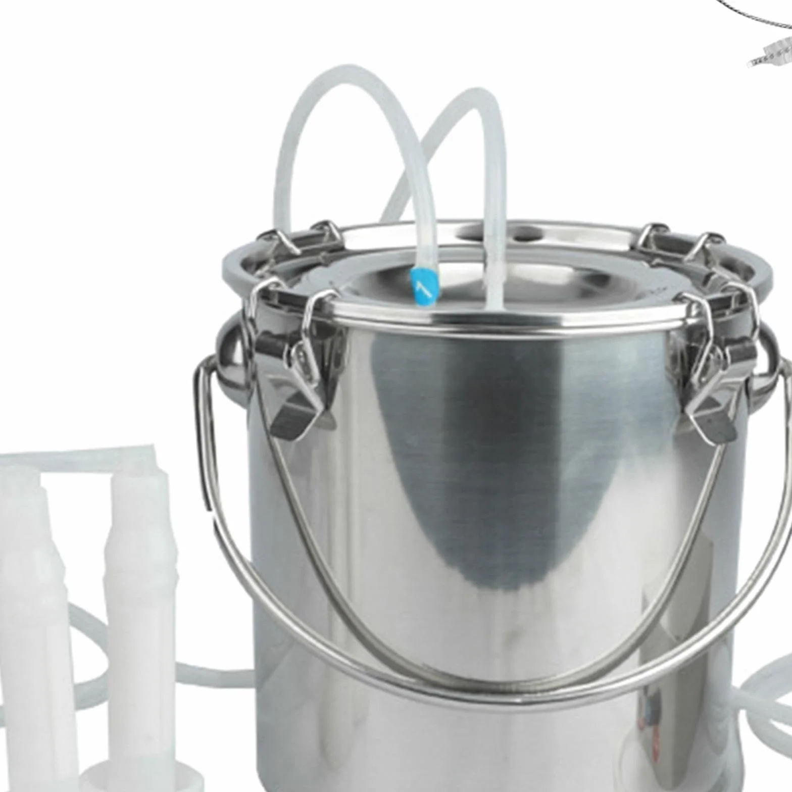 Máquina de Ordeño Ordeñadora Eléctrica Portátil para Cabras, Ordeñadora de Cabras Ovejas y Vacas, Bomba de Vacío con Succión Ajustable, Tanque de Acero Inoxidable de 5L