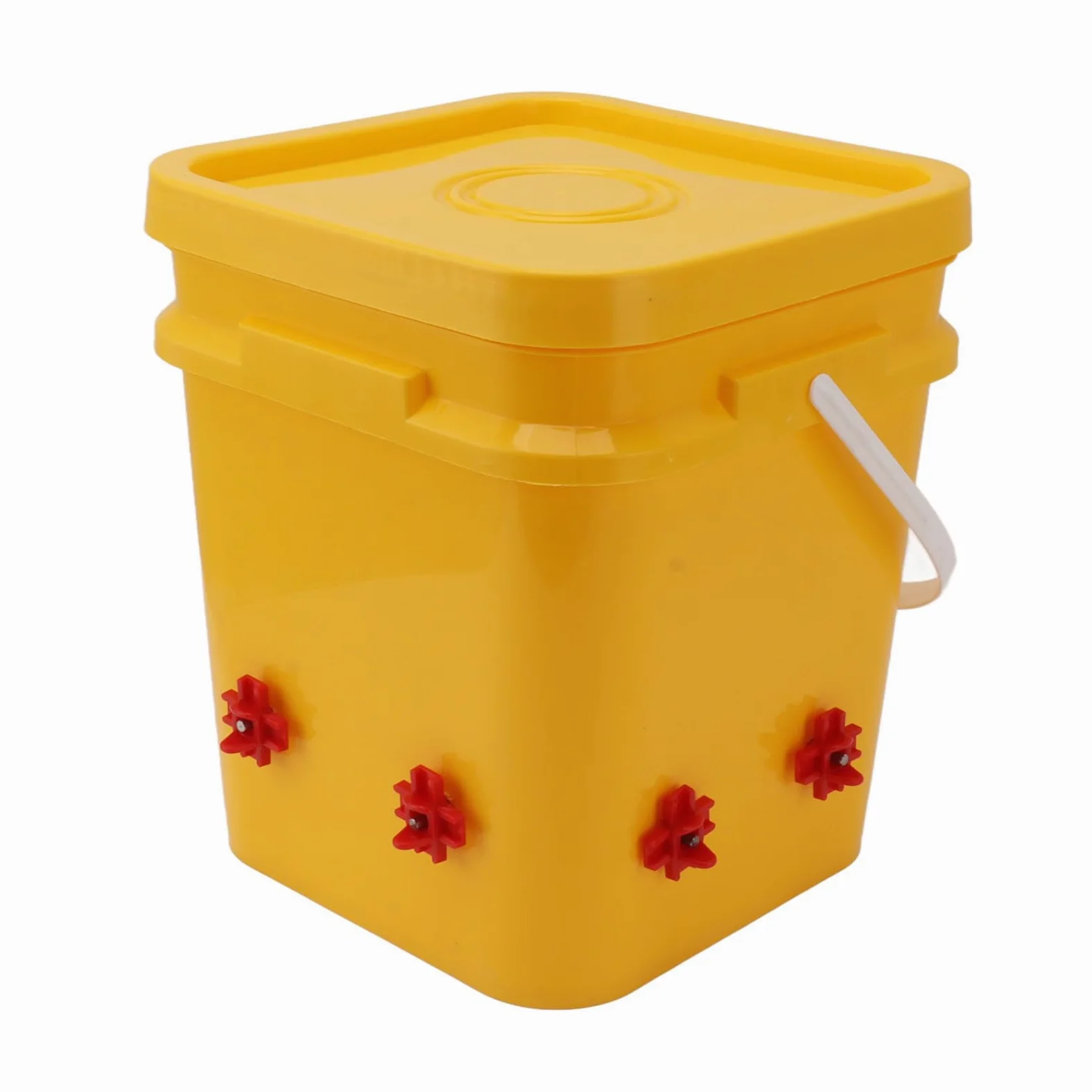 Vaso Automático con Barril de 2 litros, Equipo para Beber Aves de Corral para Pato Ganso, Tazón Rojo Grande, Tornillos, Kit de Comedero de Llenado Automático para Aves de Corral