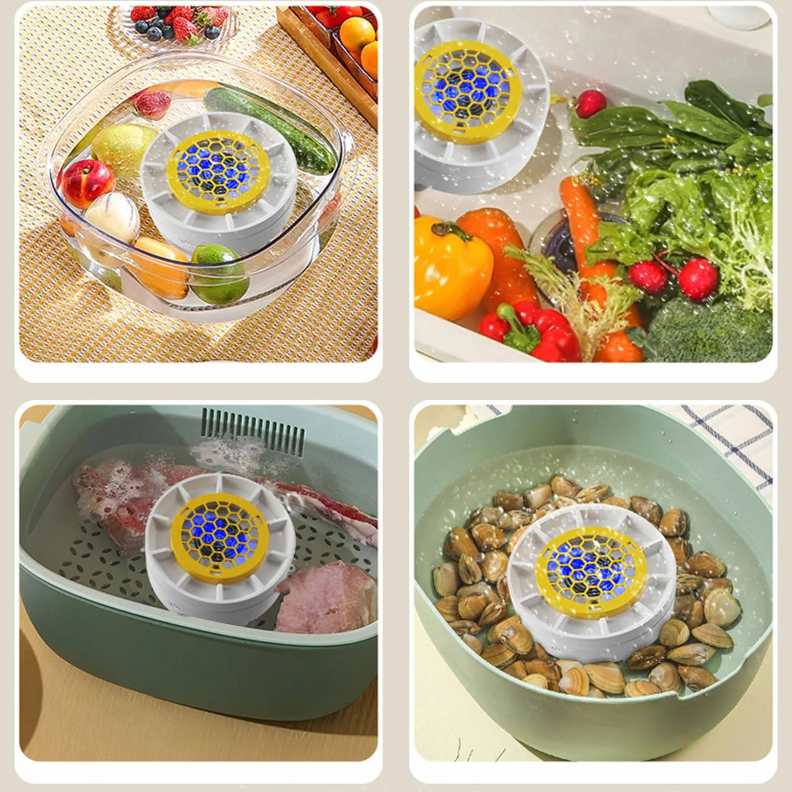 Lavavajillas automáticas de rotación para frutas verduras mariscos casa camping picnic