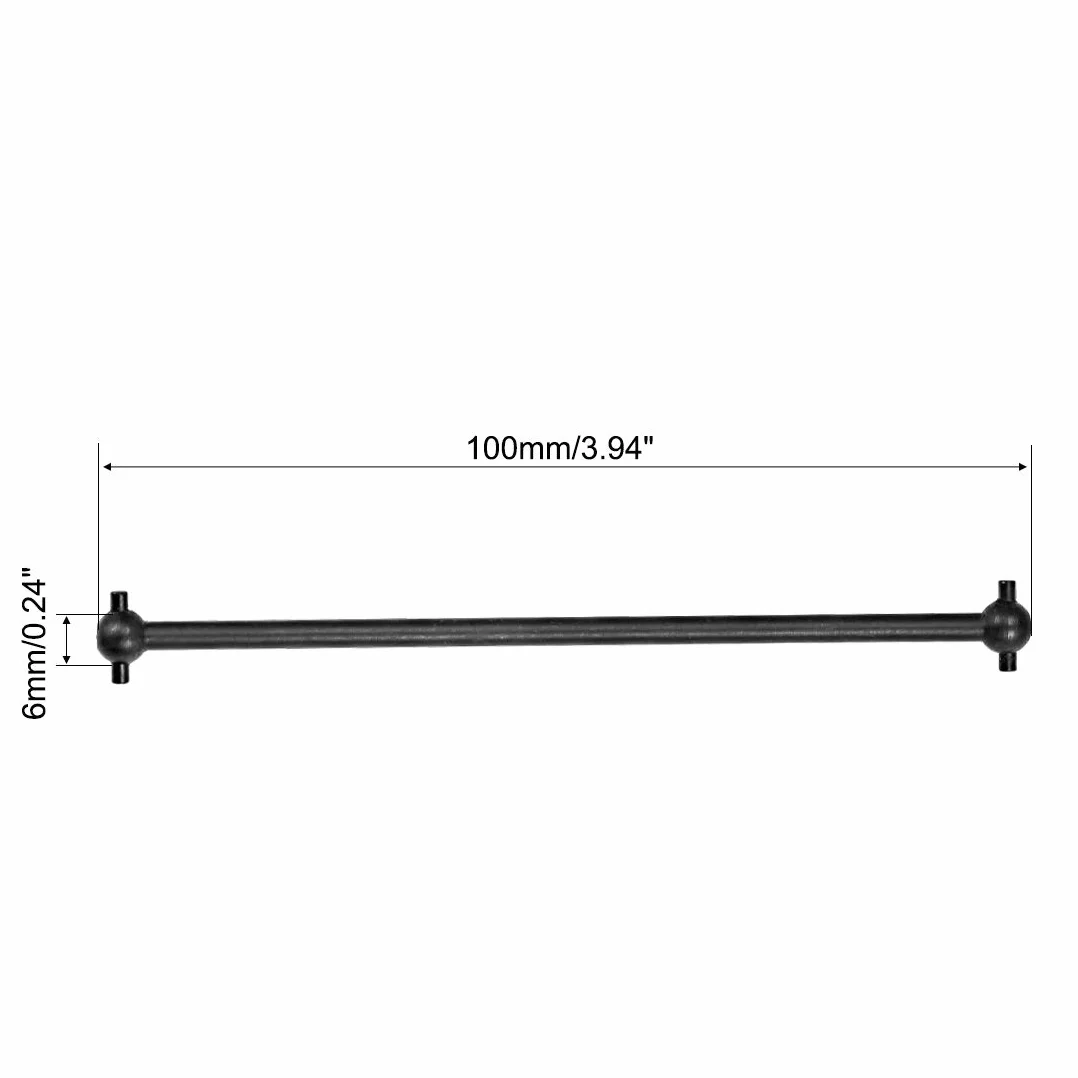 sourcing map 100mm Coche Perro Hueso Accionamiento Eje para 1/10 RC Coche Camión Negro 2uds