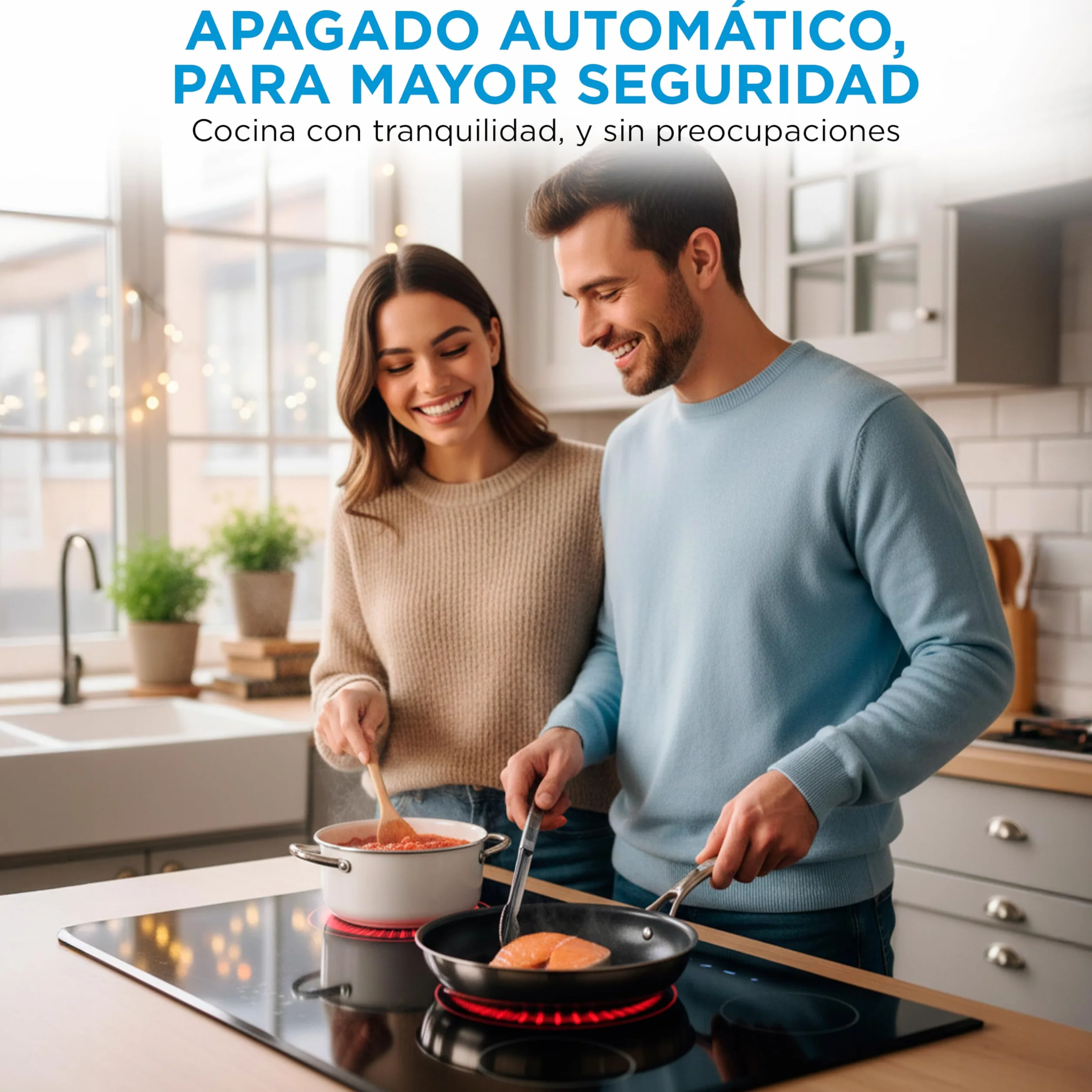 MIDEA Placa Vitrocerámica 3 Fuegos 6200 W Integrada con Panel Táctil y Temporizador