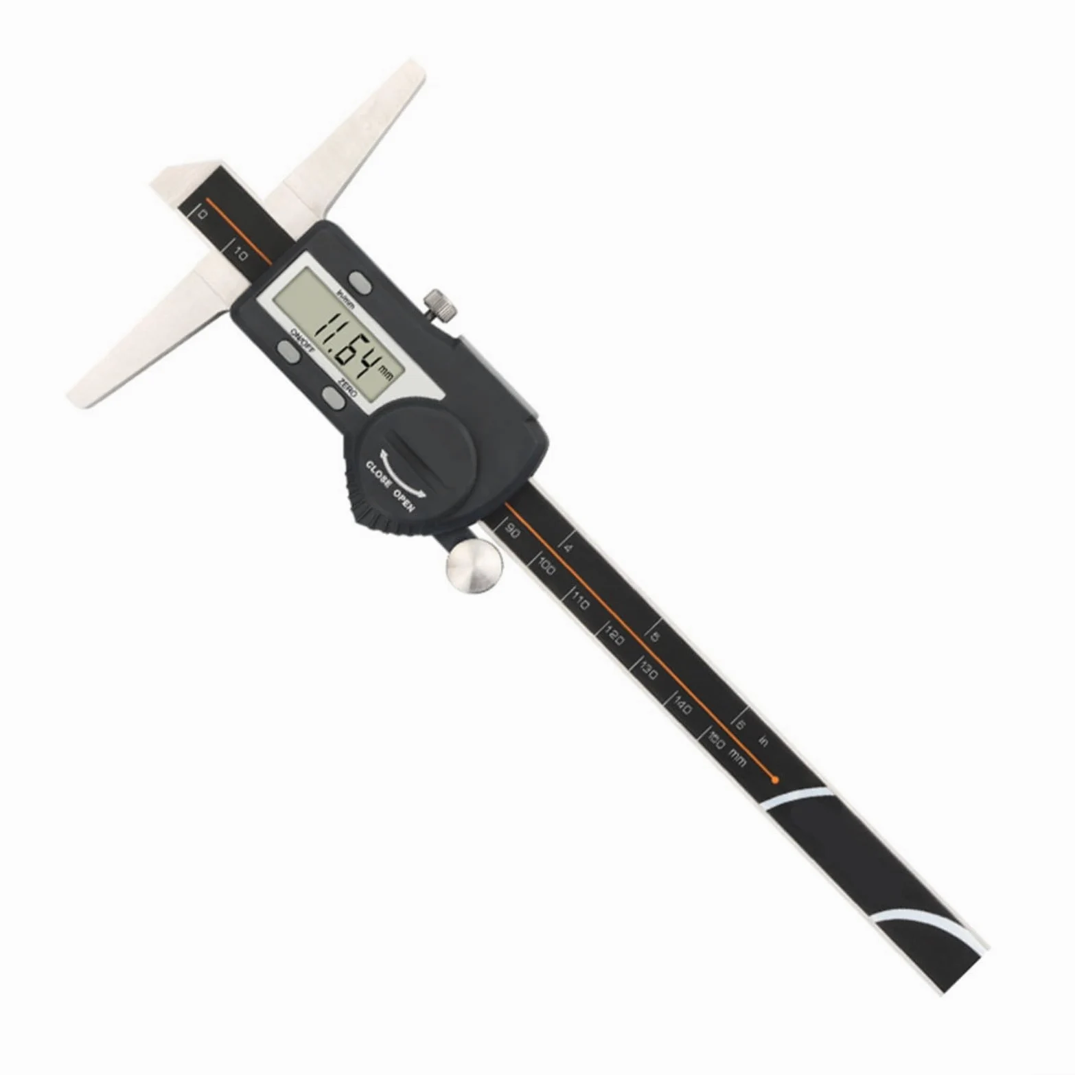 Medidor de profundidad digital electrónico de acero inoxidable 0-300 mm, rango de 0,01 mm, precisión IP54, pantalla LCD impermeable para uso industrial (0-300 mm)