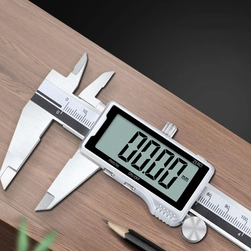 LEFAH Calibres Digitales Vernier Calibrador electrónico Digital Full Metal 0-150/200/300 mm Herramienta de medición de Acero Inoxidable Pie de Rey