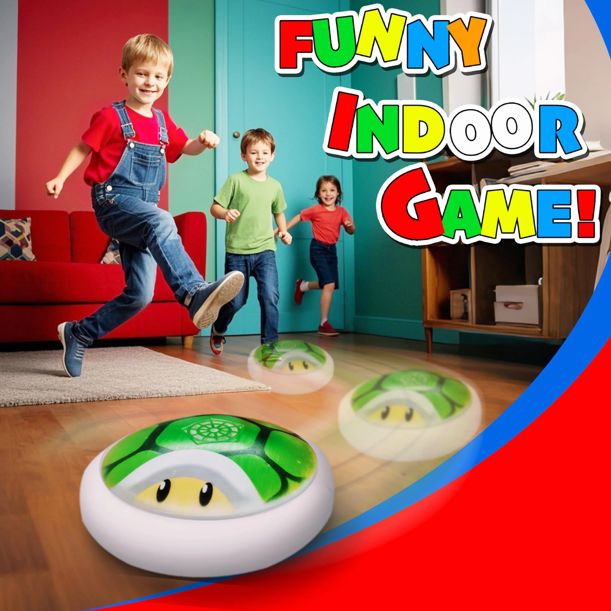 Balón Fútbol Flotante con Luces LED, Juguetes de Exterior Interior para Niños 3-10 Años