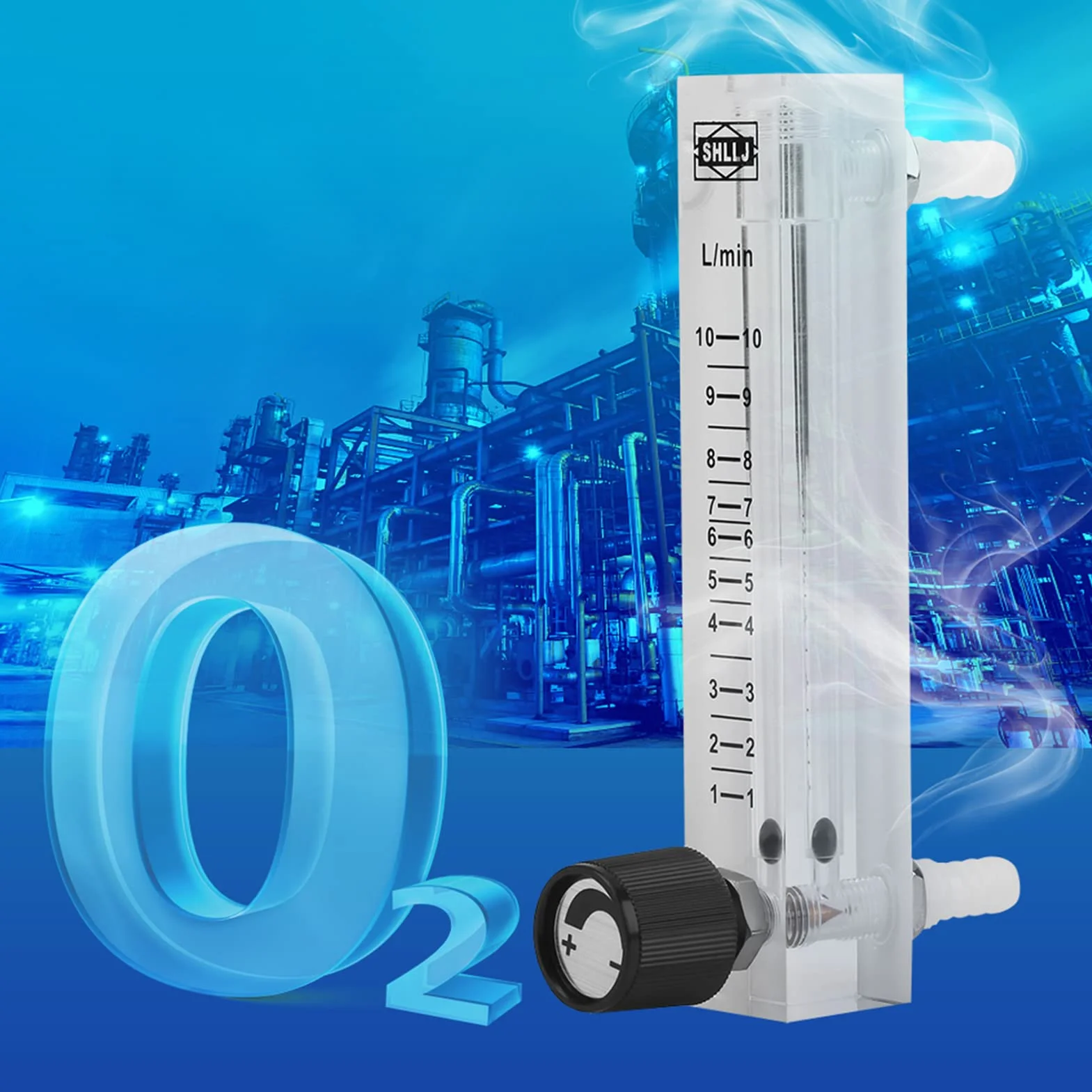 Medidor de Flujo de Gas Rotámetro 1-10 LPM 0-15 LPM Aire Oxígeno Acrílico