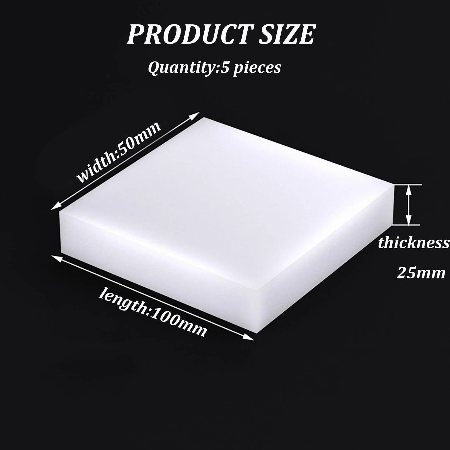 Almohadillas de silicona blancas (paquete de 5), 50 mm x 100 mm de grosor, de 12 mm a 50 mm de grosor. Almohadillas de goma antideslizantes y amortiguadoras for muebles, maquinaria y electrónica. 35 m