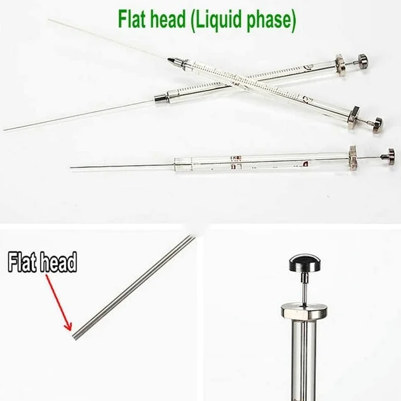 Microinyector cromatográfico de laboratorio, 1 unidad, jeringas de microlitros de fase líquida de 0,5 ul a 1000 ul con cabezal(1000ul)