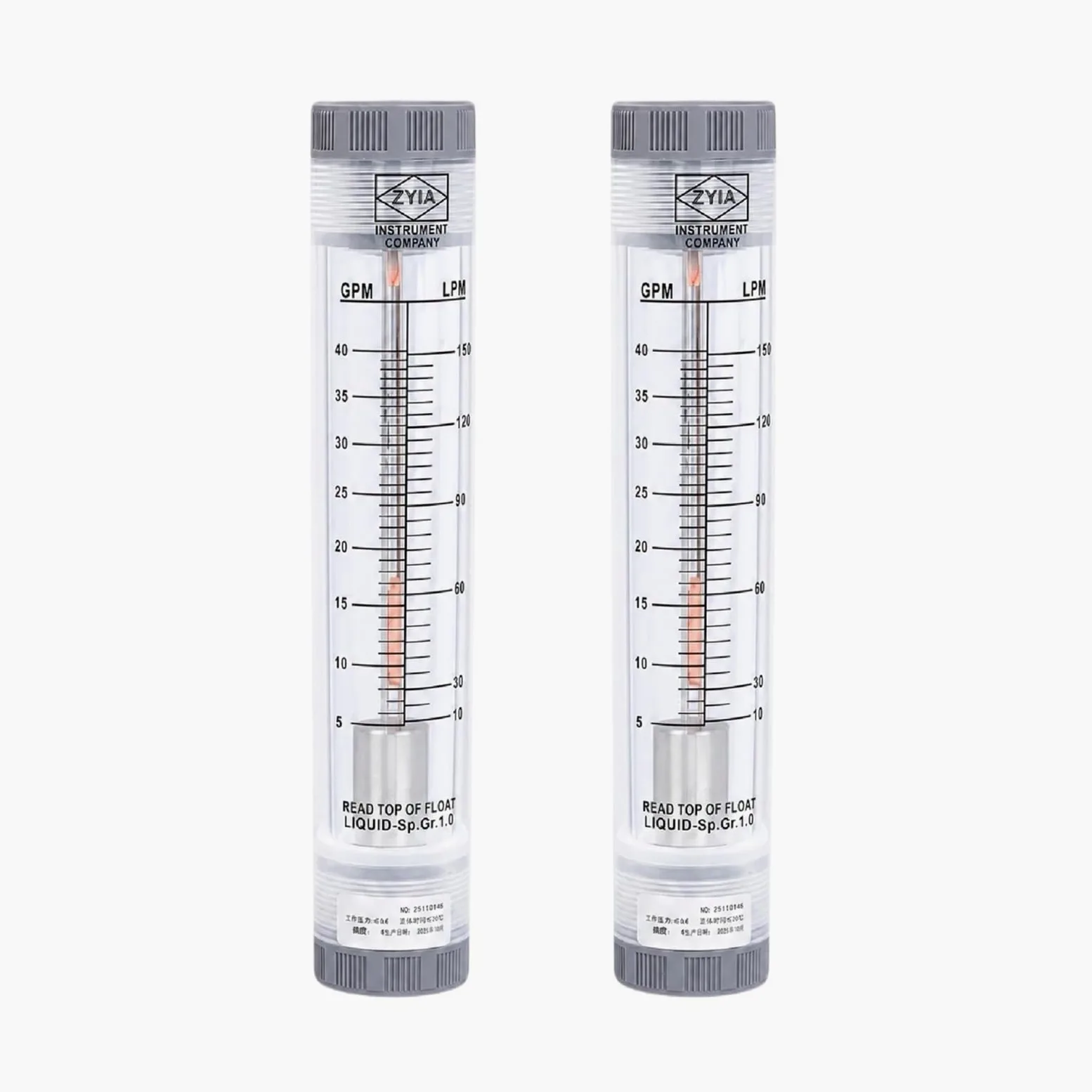 Rotámetro acrílico 0,3-40Nm3/h del medidor de Flujo de Gas de tubería de LZM-15G en línea(1.6-16Nm3-H)