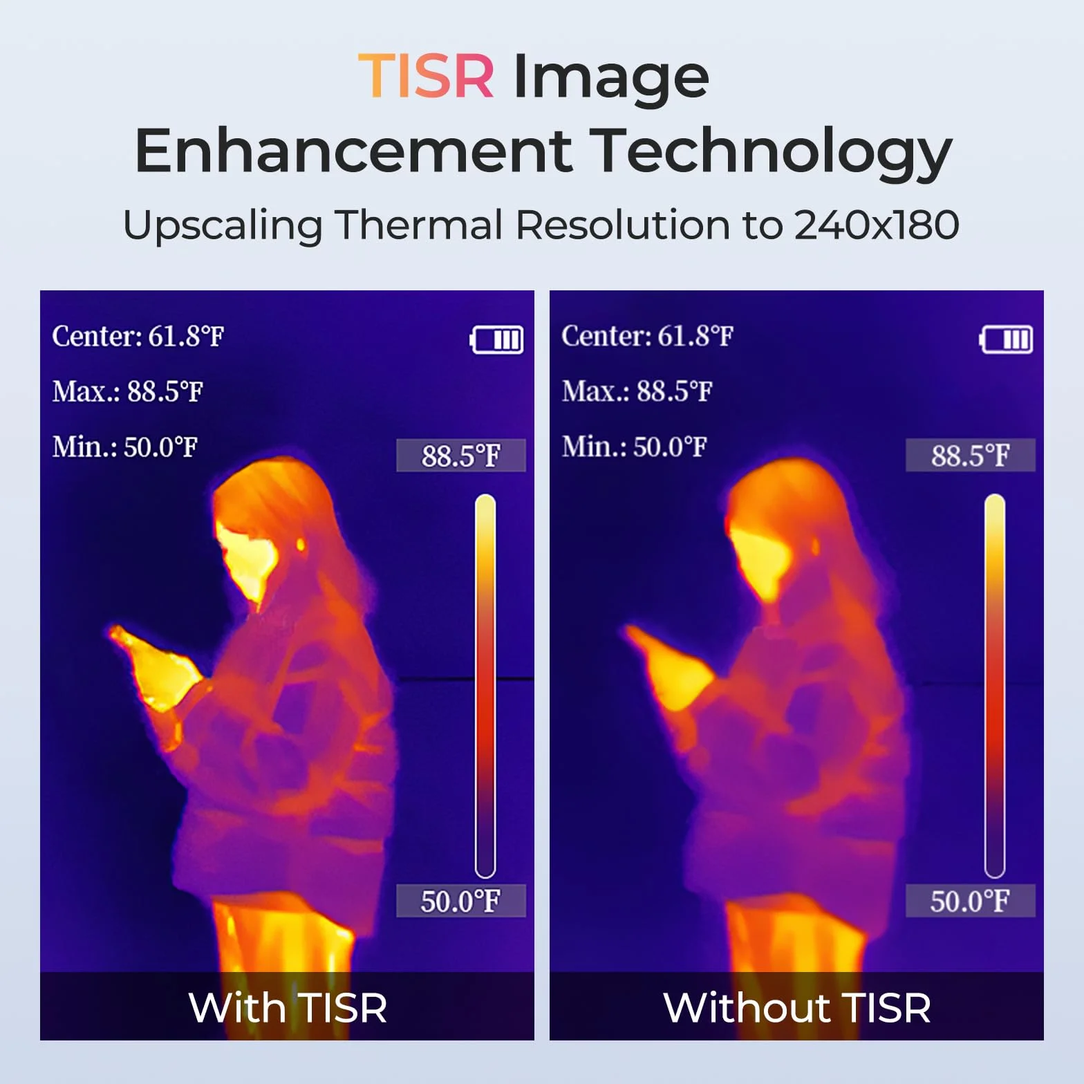 TOPDON TC004 Lite Camara Termica, Cámara Termográfica portátil con resolución IR de 240x180, Duración de Batería de 15 Horas y Zoom de Imagen 2X/4X, Rango de temperatura de –20 ℃ a +550 ℃