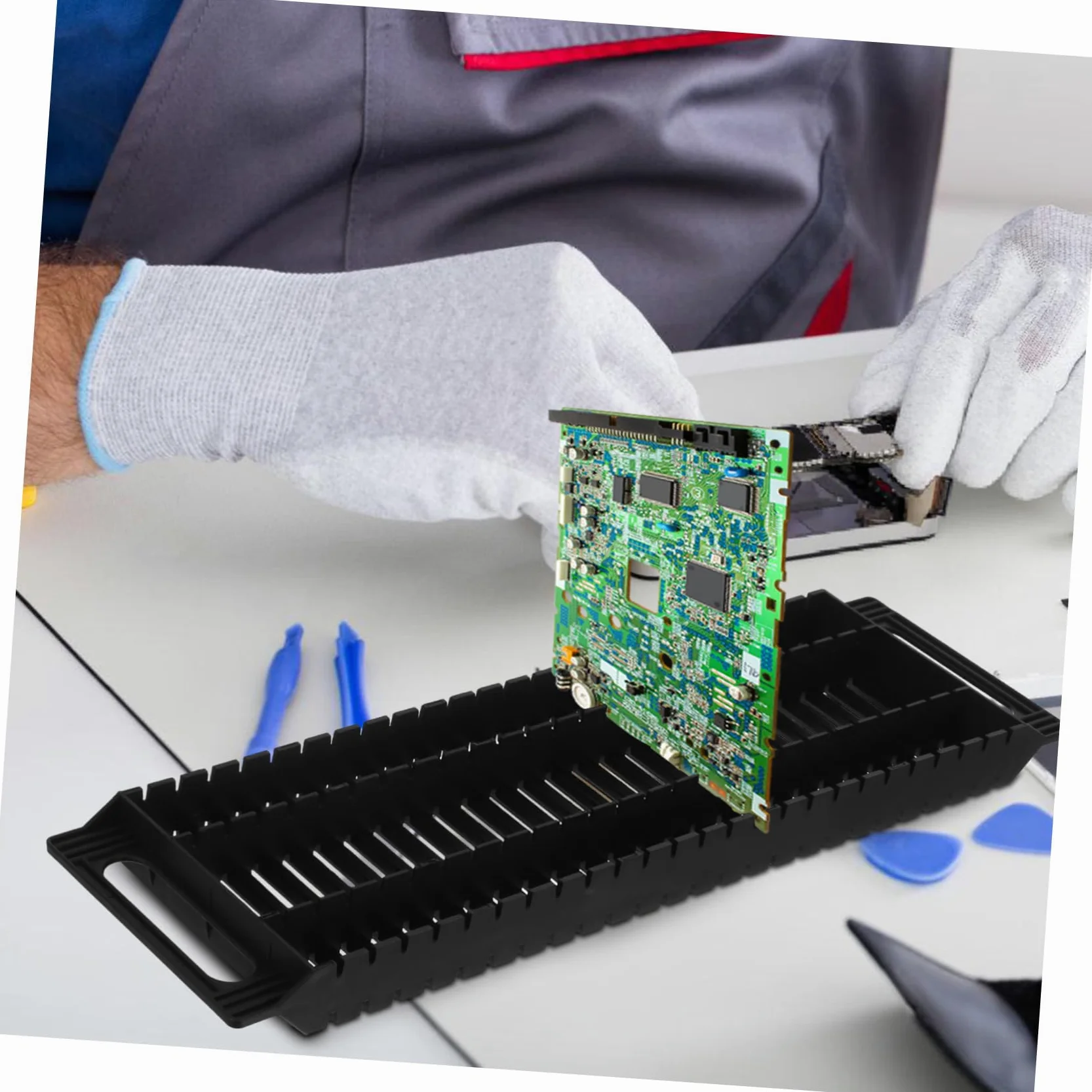 6piezas Soporte de Placa de Circuito Antiestático Estante Antiestático para Pcb Almacenamiento de Placas de Circuito Material Uso Electrónico