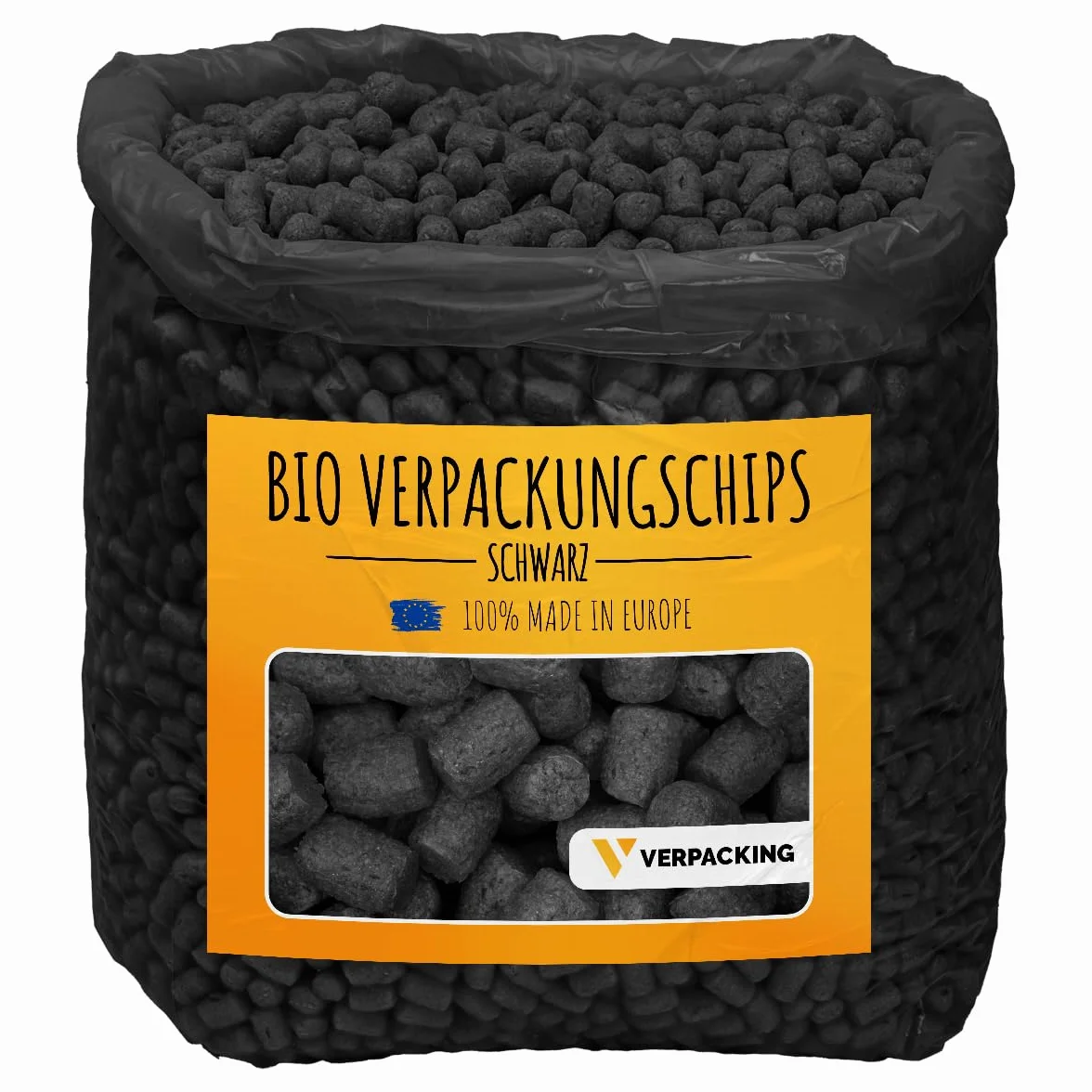 BIO Almidón de Maíz Chips de Embalaje 25 litros - Negro