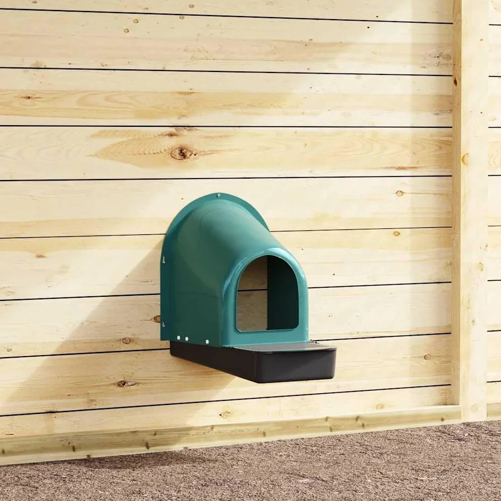 vidaXL Nidos para gallinas (4 Unidades, Montaje en Pared, plástico Verde Oscuro)