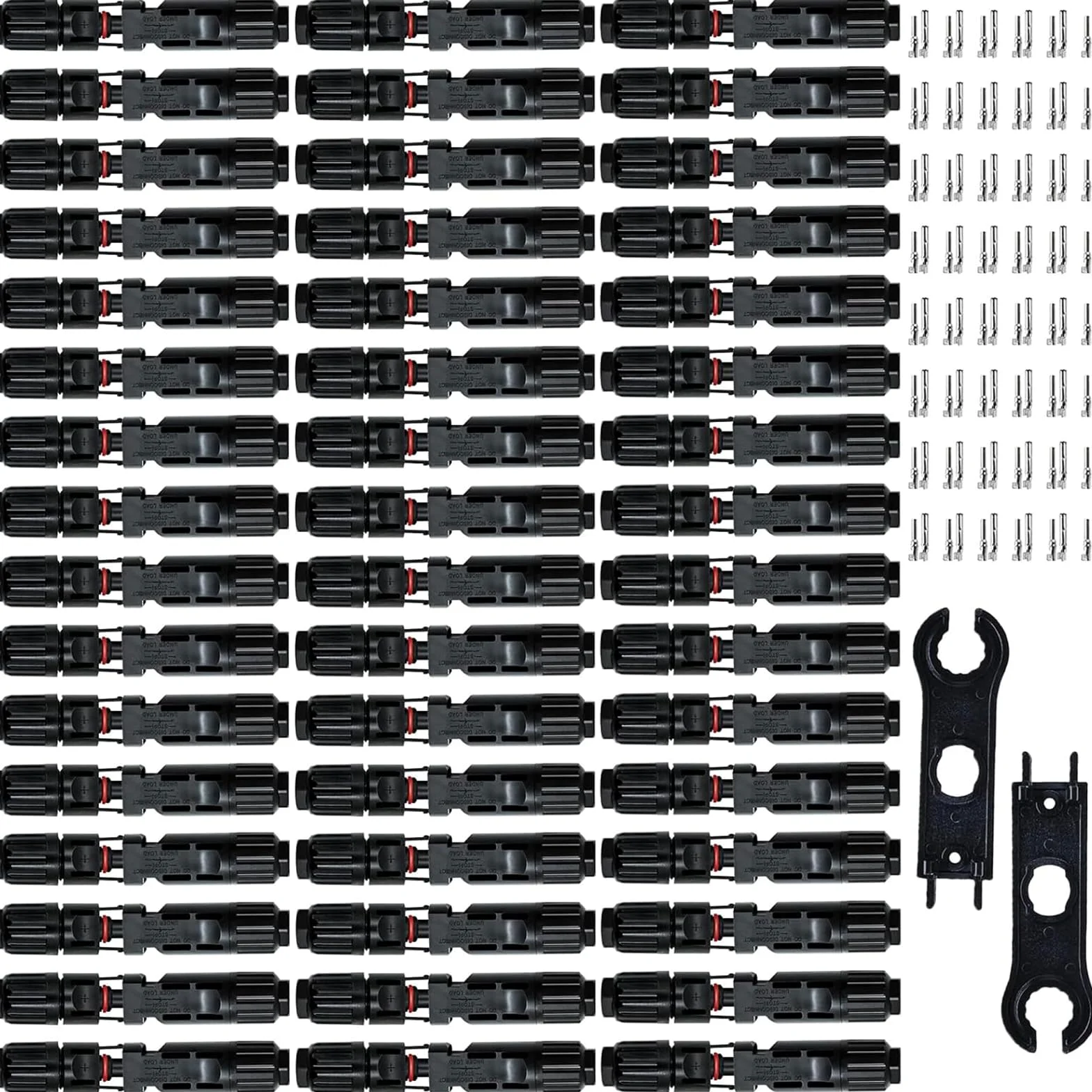 48 pares de conectores solares, conectores solares macho y hembra, conectores de cable de panel solar con 2 llaves inglesas IP67 impermeables