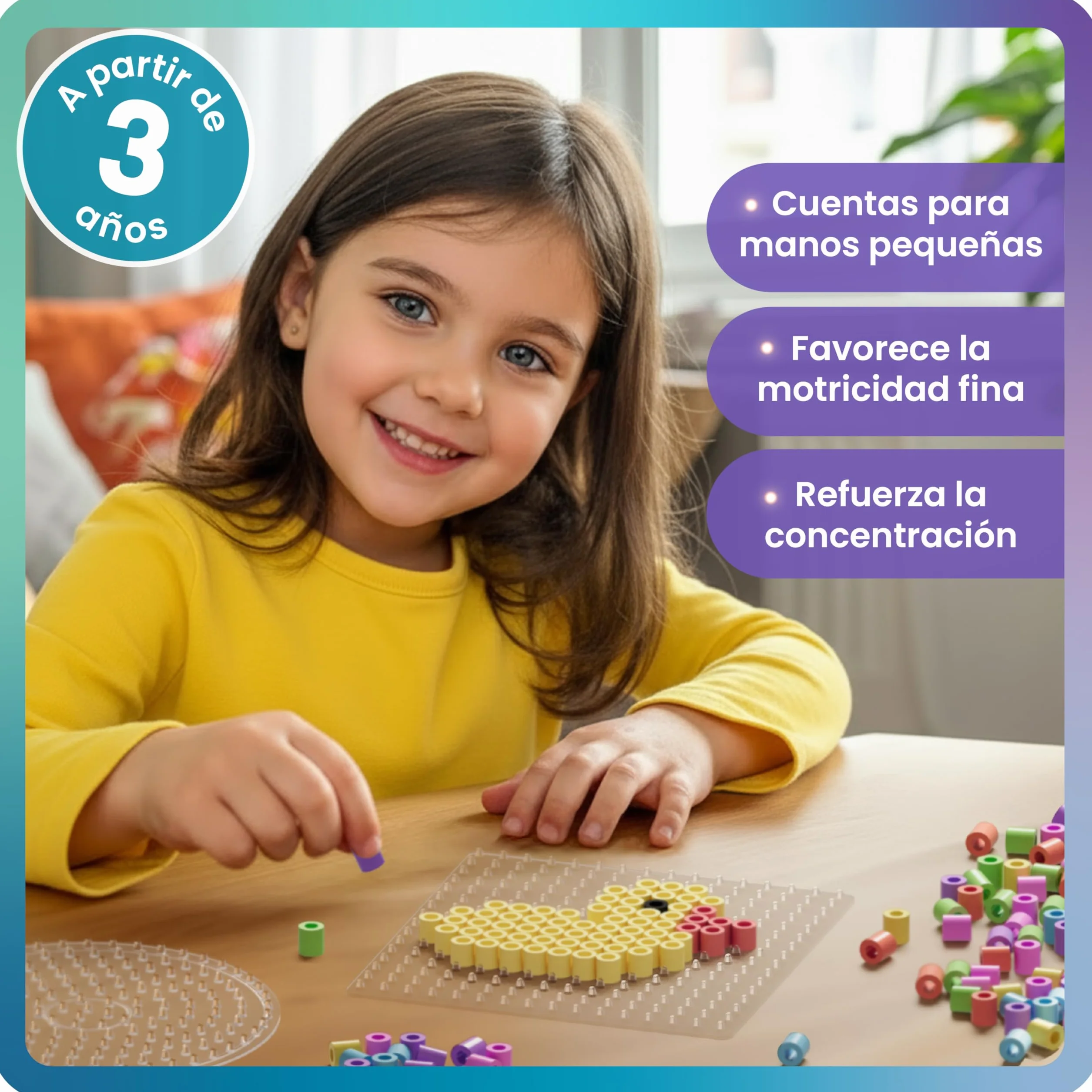 Smowo 1000 Perlas Grandes 10 mm 6 Colores Pastel Juego Creativo