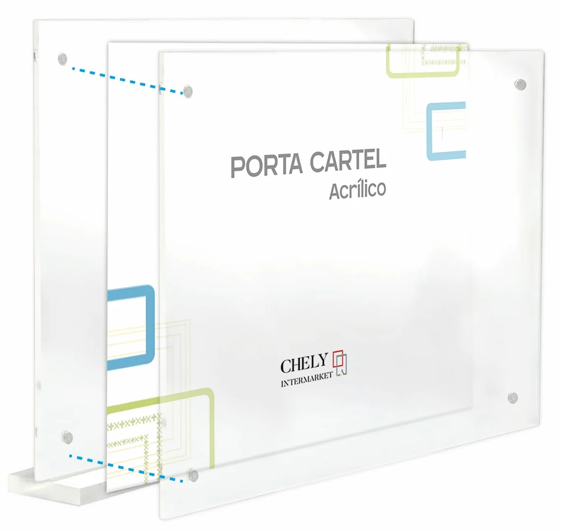 Portacartel Metacrilato A5 15x20cm Horizontal Pack 24 Imán Neodimio Ultra Transparente Diseño Elegante Carteles Promocionales Cartas Menú Fotos Oficinas Comercios Mostradores