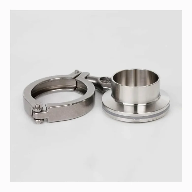 304 Stainless Steel Pipe Fitting Connector Adapter Coupling Set Weld Ferrule + Tri Clamp + Silicon Gasket + End Cap AUOQKQUT(102mm Ferrule 119mm)