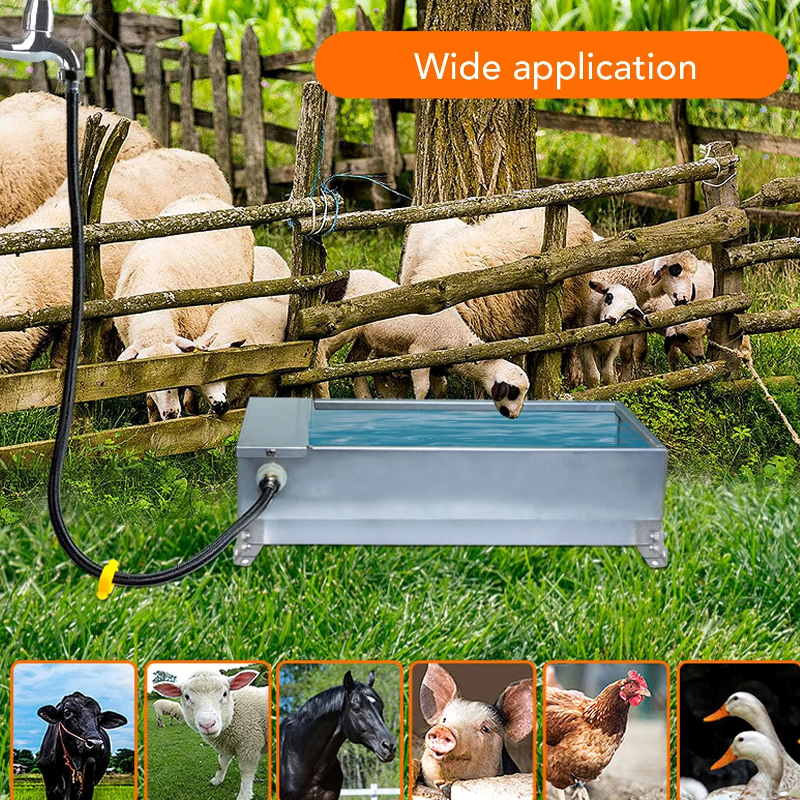 Bebedero Automático para Ganado de Gran Capacidad, Tanque de Agua Autollenado Resistente Al óxido para Ganso, Vaca, Oveja, 19,69 X 8,27 Pulgadas, Aves de Corral y Ganado