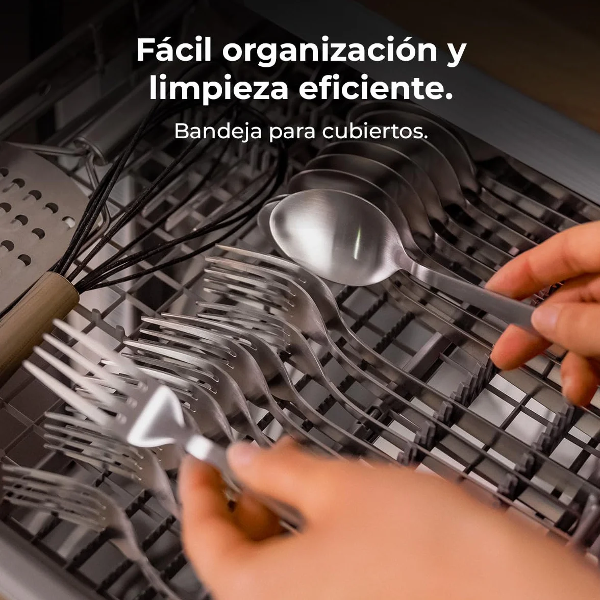 Cecotec Lavavajillas Compacto 60 cm Bolero Aguazero 6320 Inox D, 1900W, 15 Cubiertos, 8 Programas