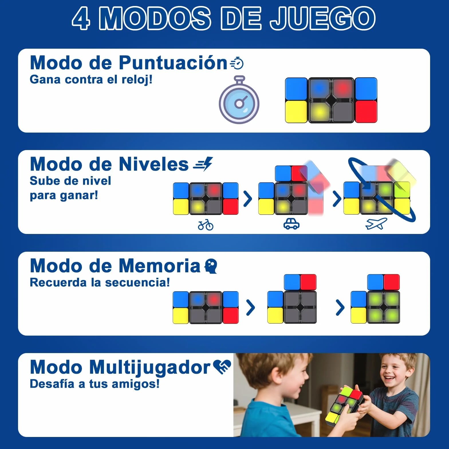 Pup Go Cubo Mágico Electrónico para Niños 6+ Años, Juego de Rompecabezas con Música y Luces, Juguete Educativo