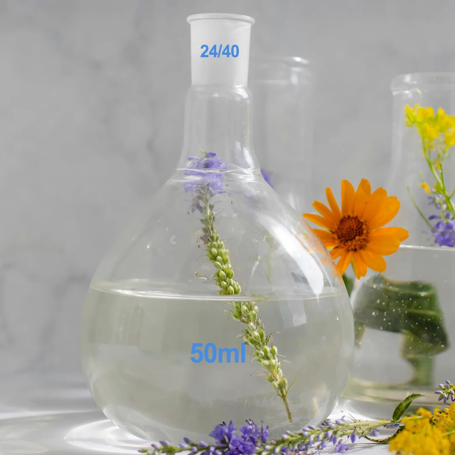 PATIKIL Termo de ebullición de 5000 ml, vidrio de borosilicato 3.3, 2 cuellos de fondo redondo, pared pesada con junta exterior cónica estándar 24/40 para laboratorio, transparente