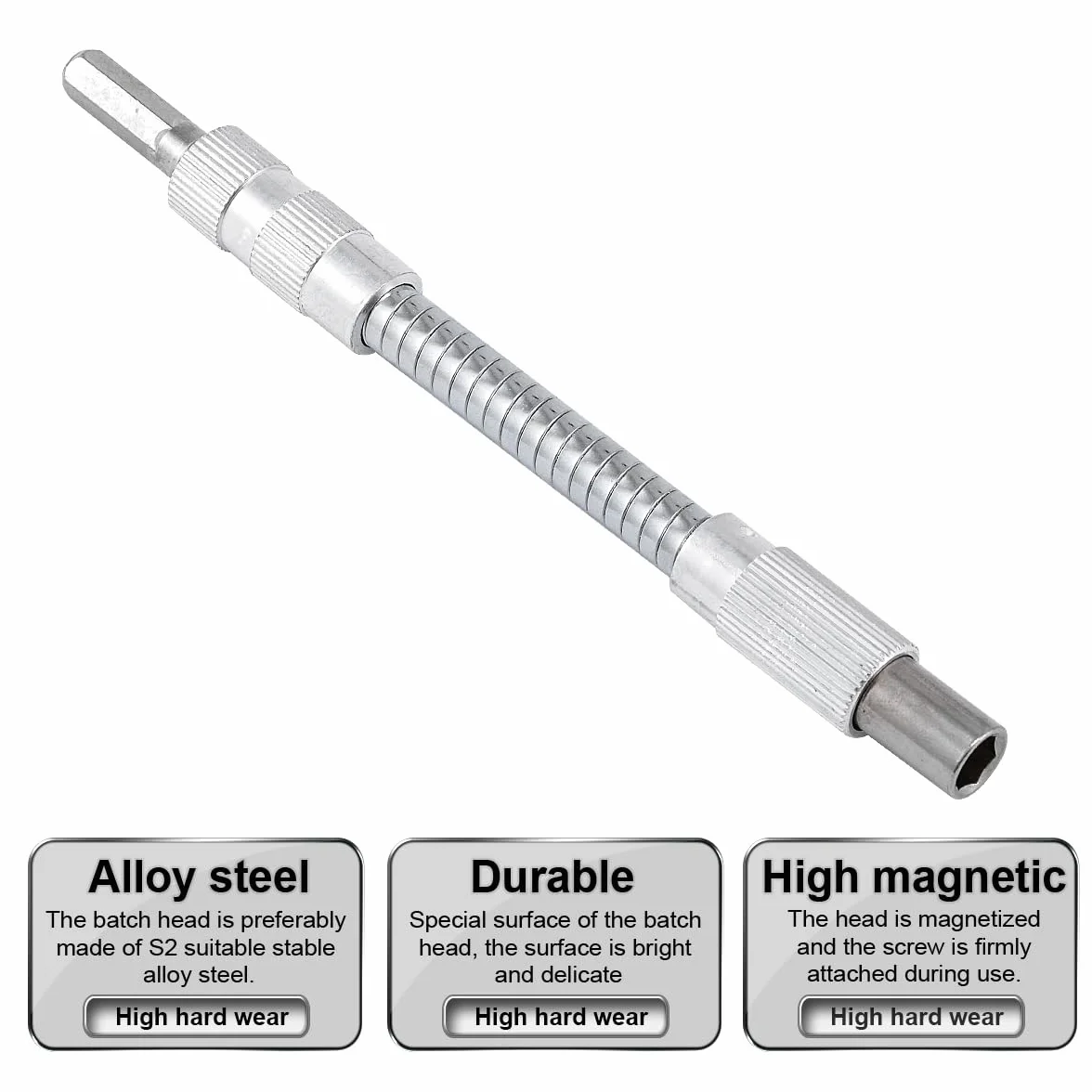 Barras de Extensión Flexibles 150mm 6.35mm Mango Hexagonal Aleación de Acero Destornillador Magnético Multiusos