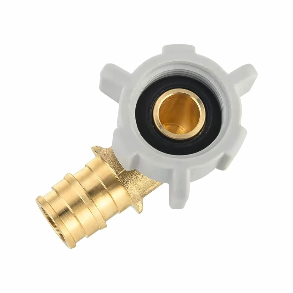 Paquete de 10 accesorios de latón de expansión EFIELD Pex-A de flujo completo de 1/2 pulgada Pex x 1/2 pulgada, codo giratorio NPT hembra, certificado ASTM F1960 UPC