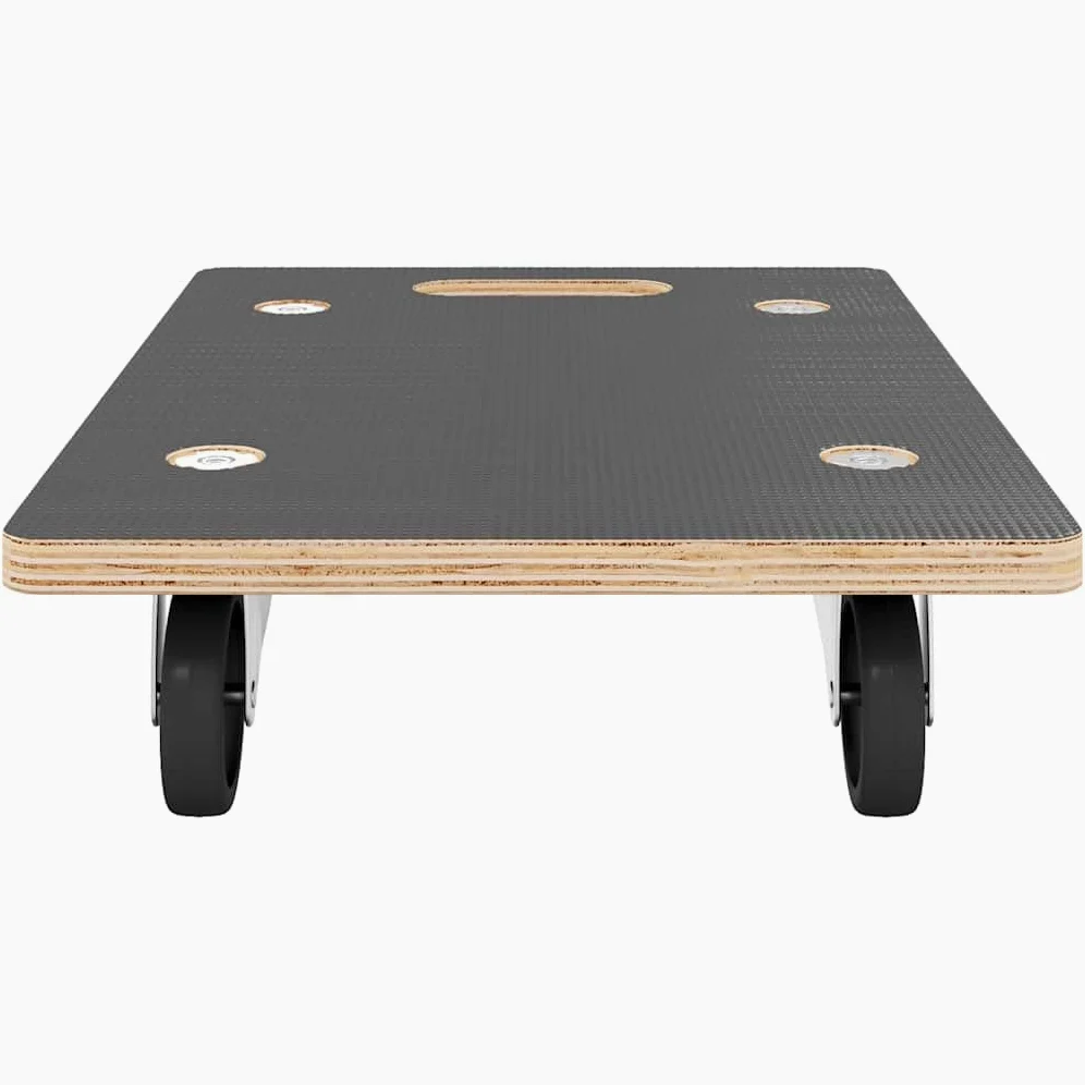 Carro de transporte 2 unidades rectangular 50 x 35 x 11,5 cm, capacidad de carga de 250 kg, madera contrachapada con revestimiento PF, antideslizante, para logística de almacén, envío
