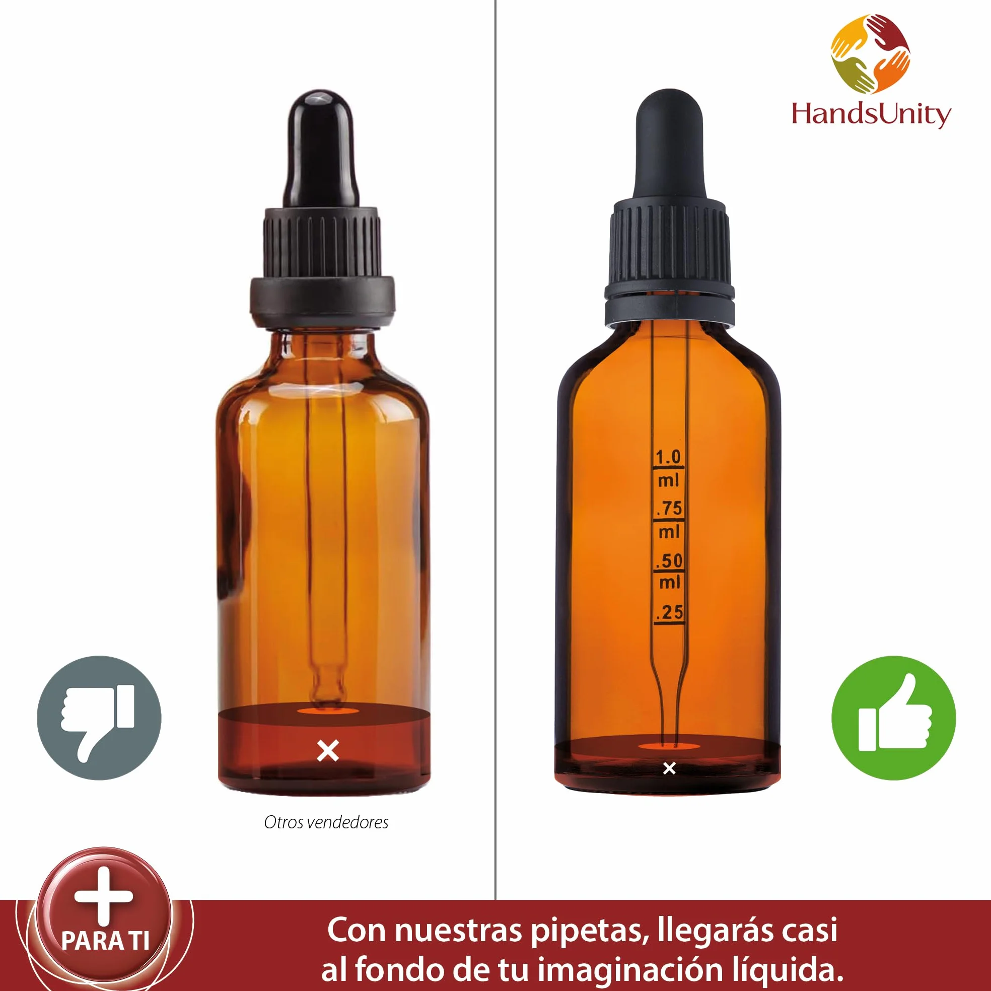 Frasco de Pipeta de Vidrio Ámbar 100ml 70 Piezas con Tapa Negra - Botellas de Vidrio Marrón