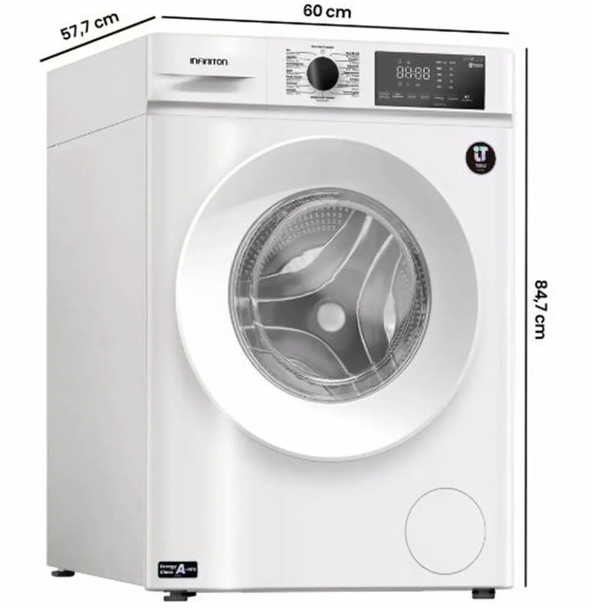 Infiniton WM-F94AWM Lavadora 9 kg 1400 RPM A Blanco Vapor Care