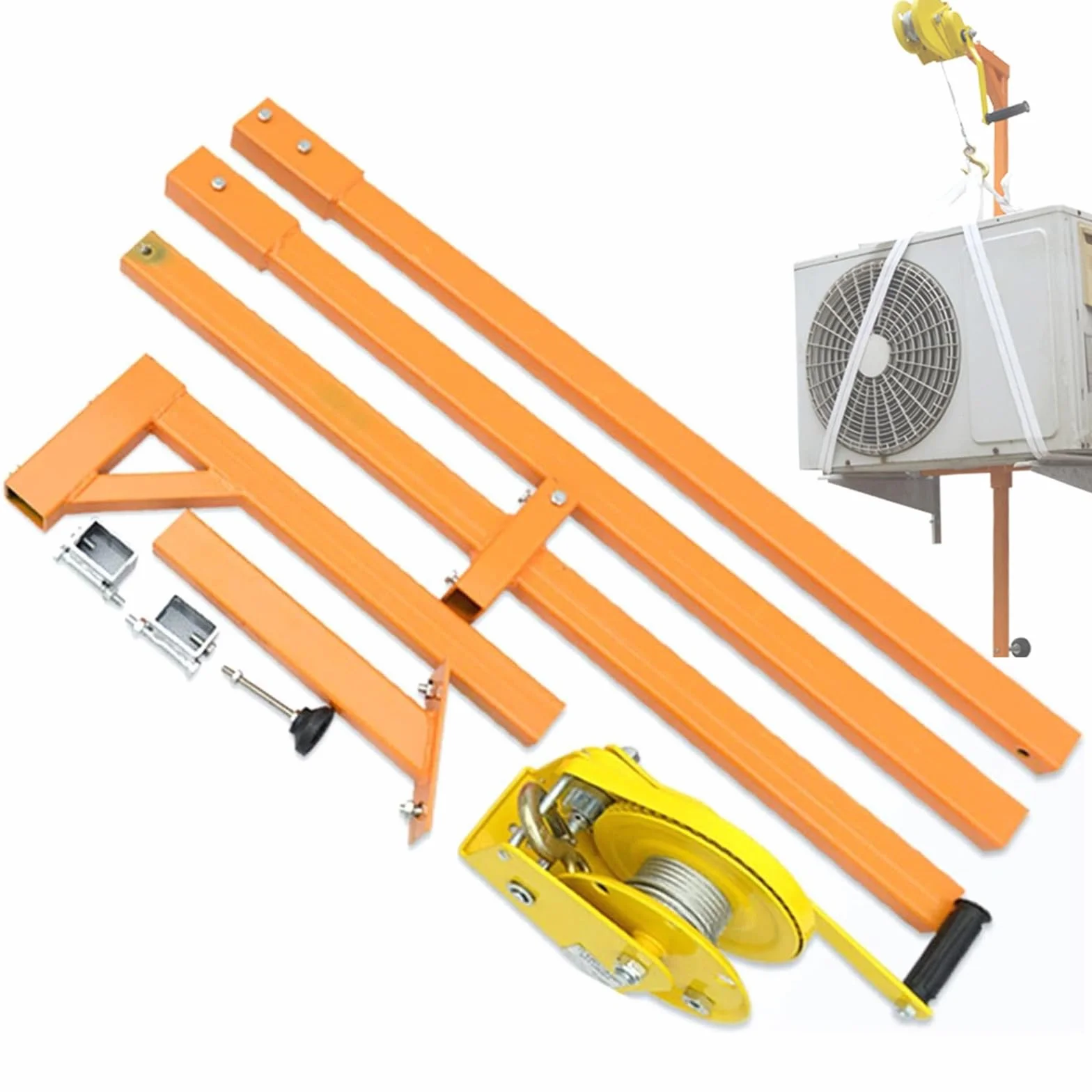 SKVLF Instalación De Máquina Externa De Aire Acondicionado Suspensión De Instalación De Grúa Pequeña Soporte De Elevación con Manivela Herramienta De Elevación Aire Acondicionado con Manivela,10M