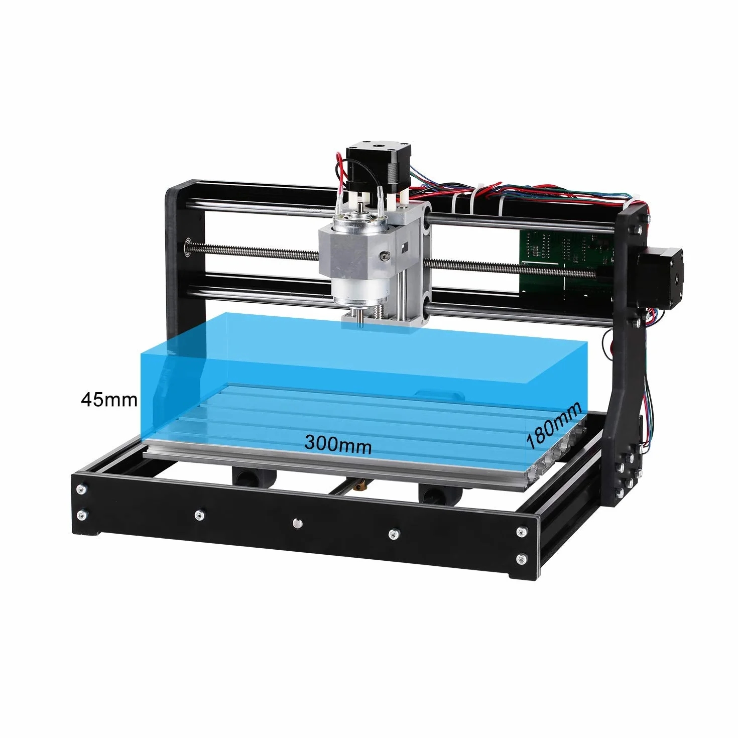 SainSmart Genmitsu CNC 3018-PRO - Kit de fresado/grabado, controlado por GRBL, 3 ejes para el tratamiento de acrílico, PVC, madera, aluminio suave, área de trabajo 300 mm x 180 mm x 45 mm