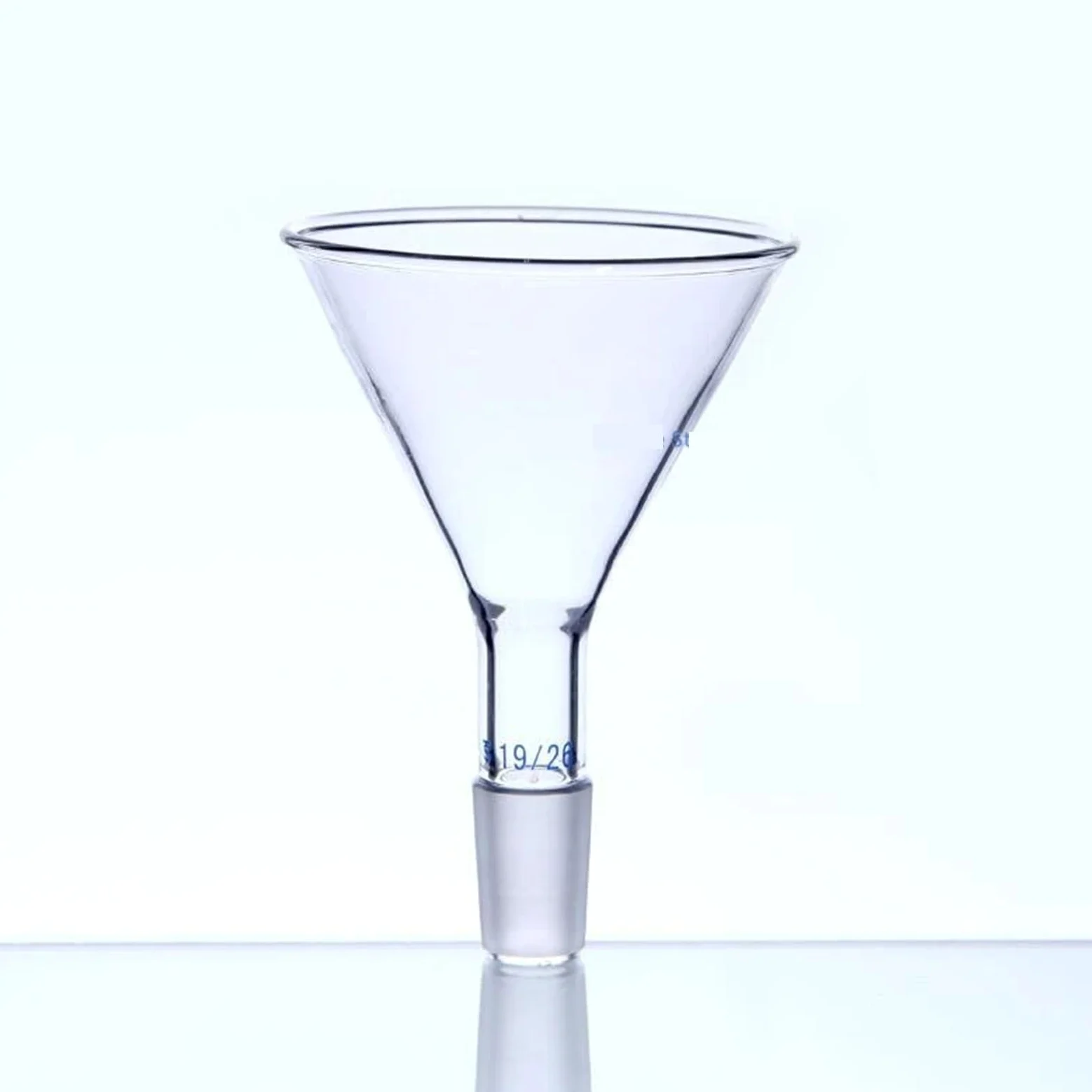 Embudo de alimentación de vidrio transparente (1 unidad), embudo cónico con abertura esmerilada(150mm joint No.24)