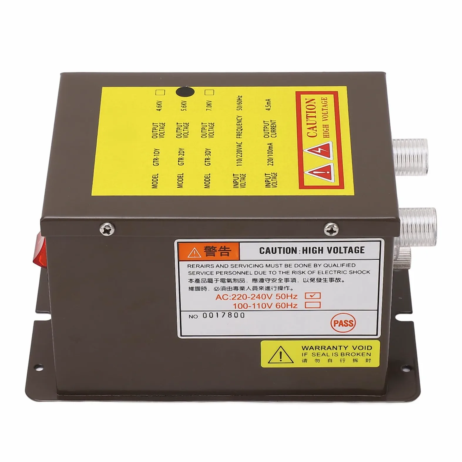KIMISS Generador de Voltaje de Barra de Aire Ionizante 5.6kV - Ionizador Antiestático de Doble Salida para Eliminación Estática (EU Enchufe 220-240V, 20-55 ℃, predeterminado 42)
