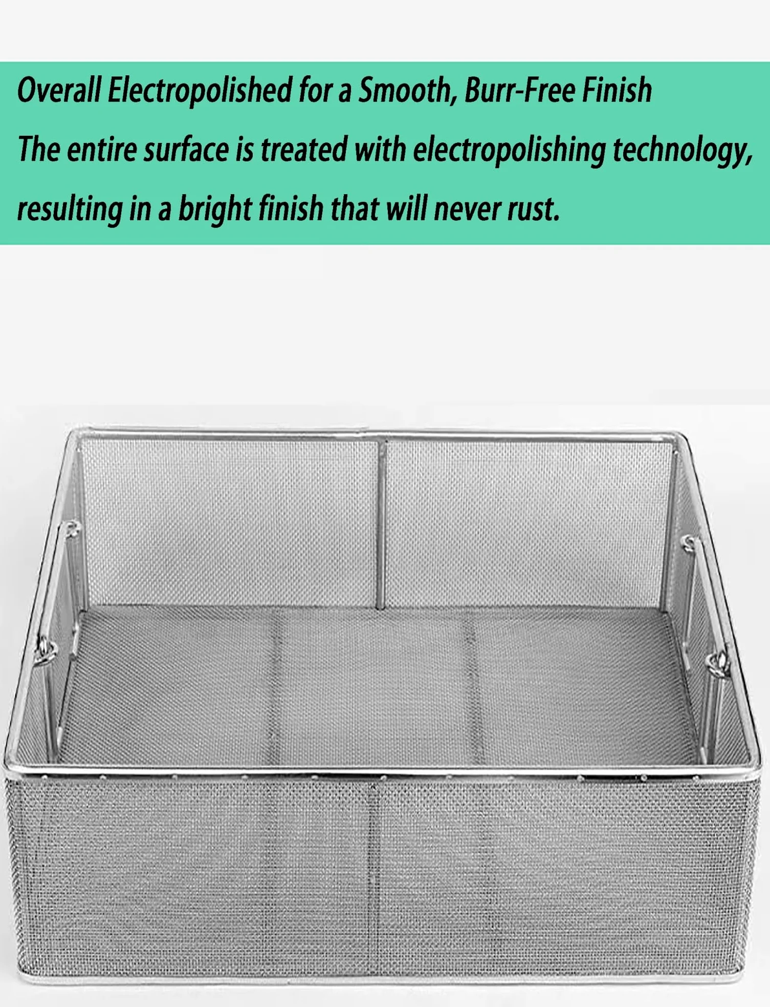 Cesta de malla de alambre de acero inoxidable, filtración y lavado industrial, filtro de malla fina para tamizado de laboratorio y limpieza de piezas, construcción duradera