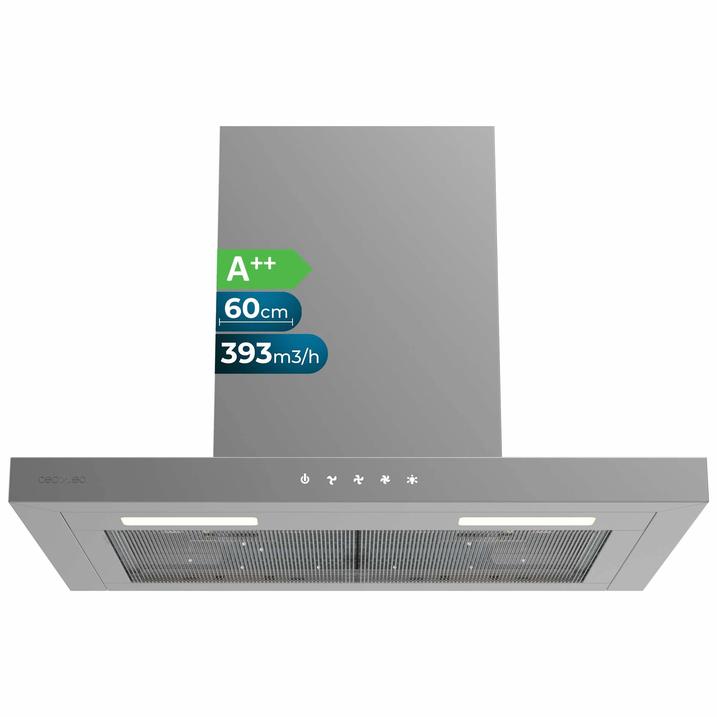 Cecotec Campana Extractora 60cm Bolero Flux TT 604000 Inox A++ 393m3/h Motor DC