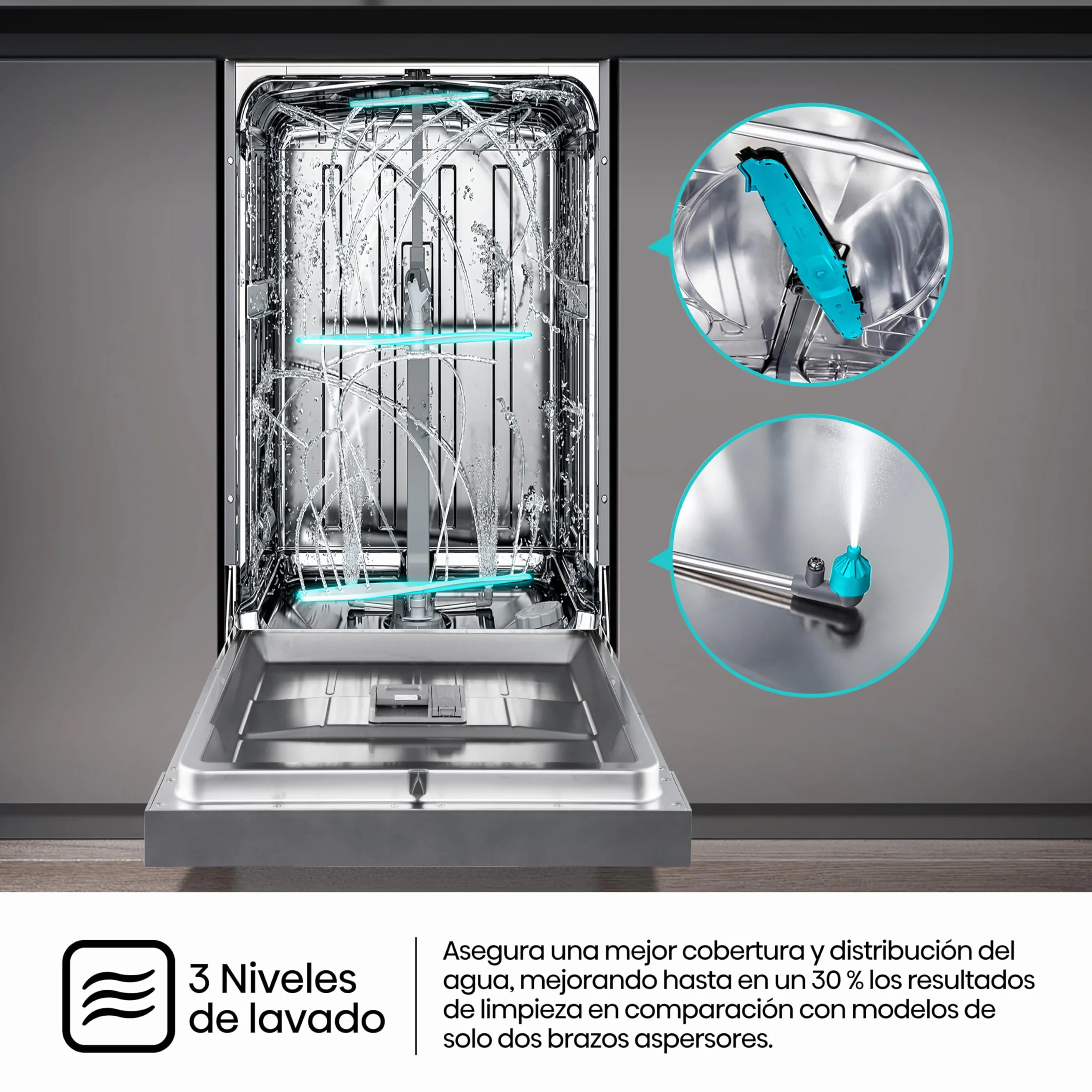 Hisense Lavavajillas Libre Instalación 45cm 11 Servicios 8 Programas Media Carga 3ª Bandeja Inox