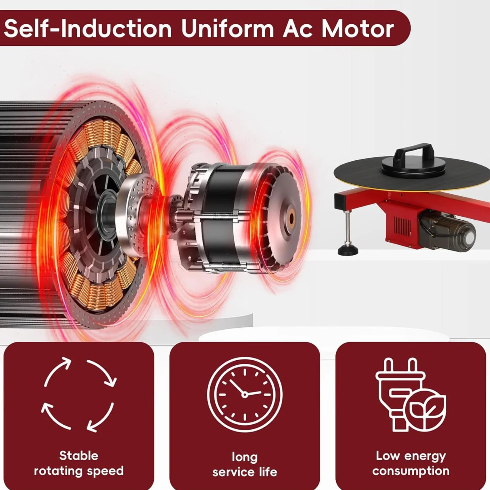Máquina Envolvedora Eléctrica con Film Estirable, Máquina Empacadora con Dispensador de Film Estirable, Máquina Envolvedora de Cartón, Velocidad 30 RPM, la Alta Velocidad Mejora la Eficiencia
