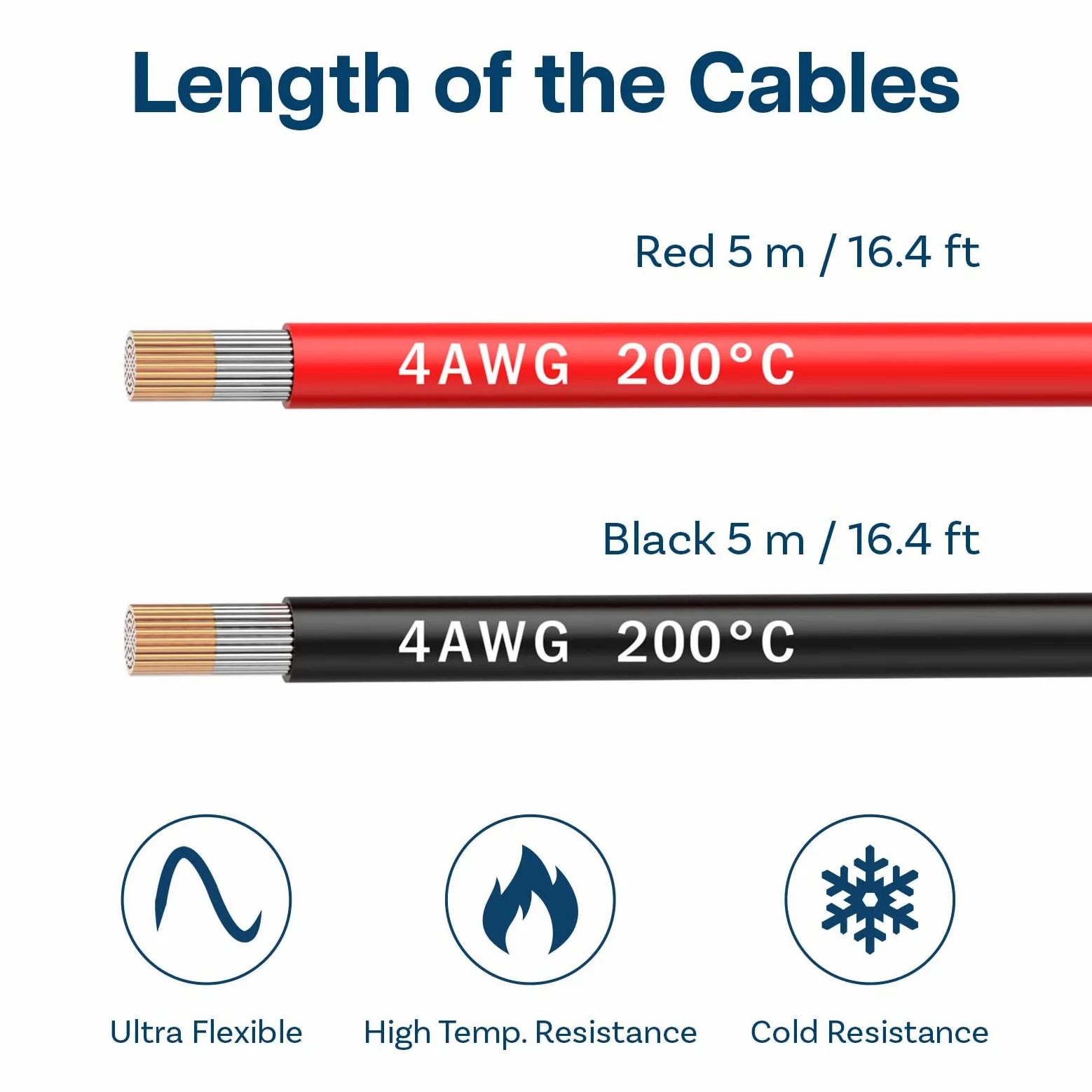 MMOBIEL 4 AWG Cable Eléctrico de Silicona - 4 Gauge (21,15mm²) Cable de Cobre Estañado - 2 Hilos Separados Rojo y Negro Cada Uno 2,5 m / 8,2 ft para Frigoríficos, Batería Coche, Batería Soldadura