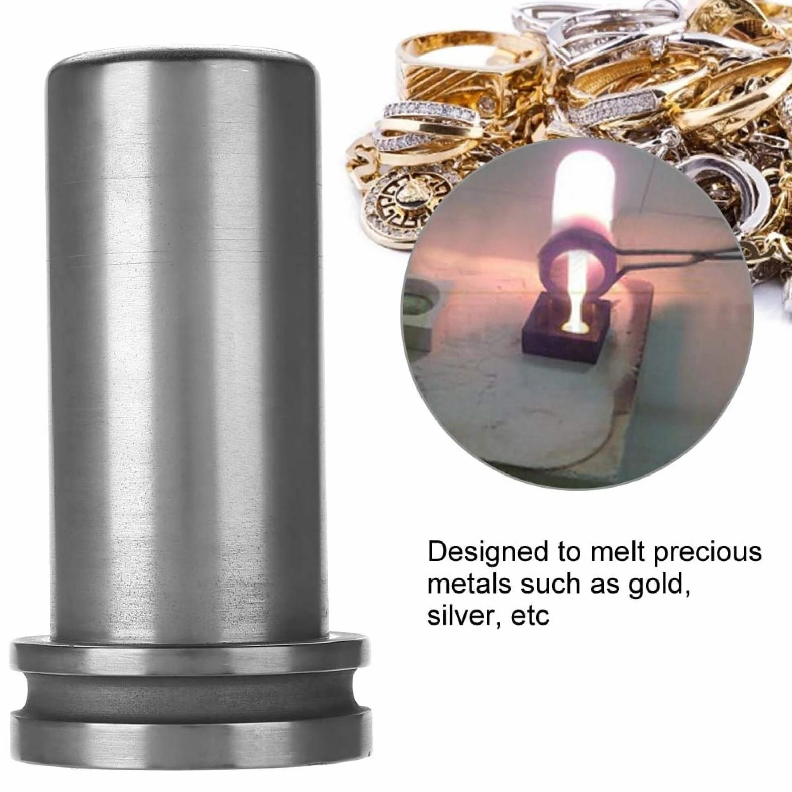 Crisol de grafito fundido para fundir oro, aleaciones, platino, metales preciosos (1kg)