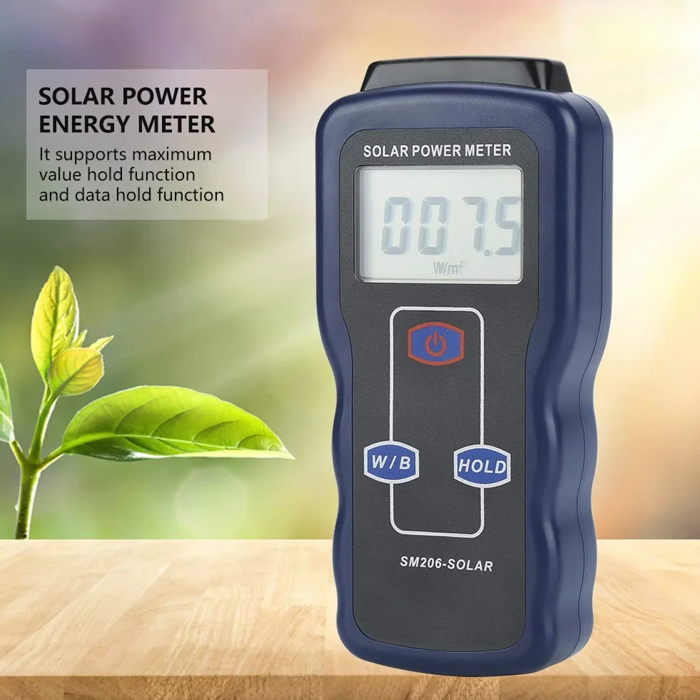 SM206 Medidor de Energía Solar de Energía Solar Tester Medidor de Irradiación Solar Medidor de Radiación Probador de Medición Herramienta de Prueba