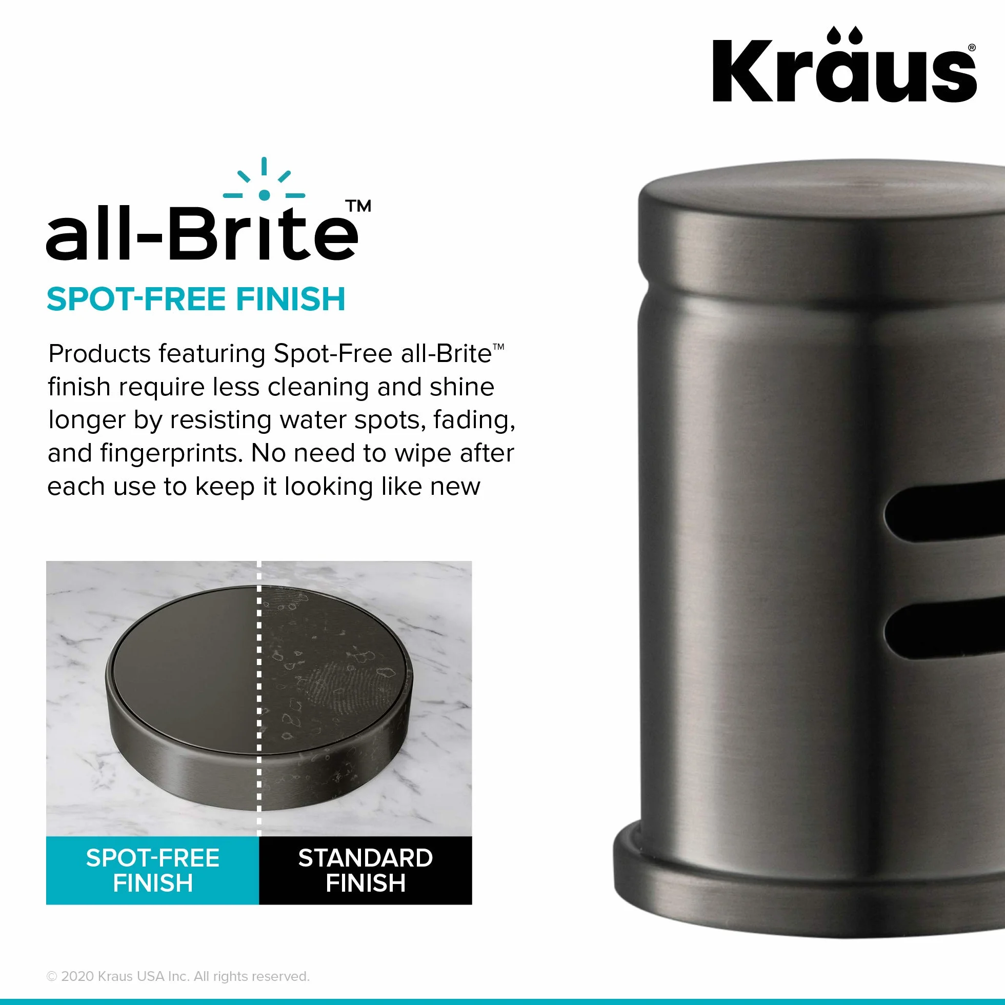 Kraus KAG-1SFSB Espacio de aire para lavavajillas negro sin manchas