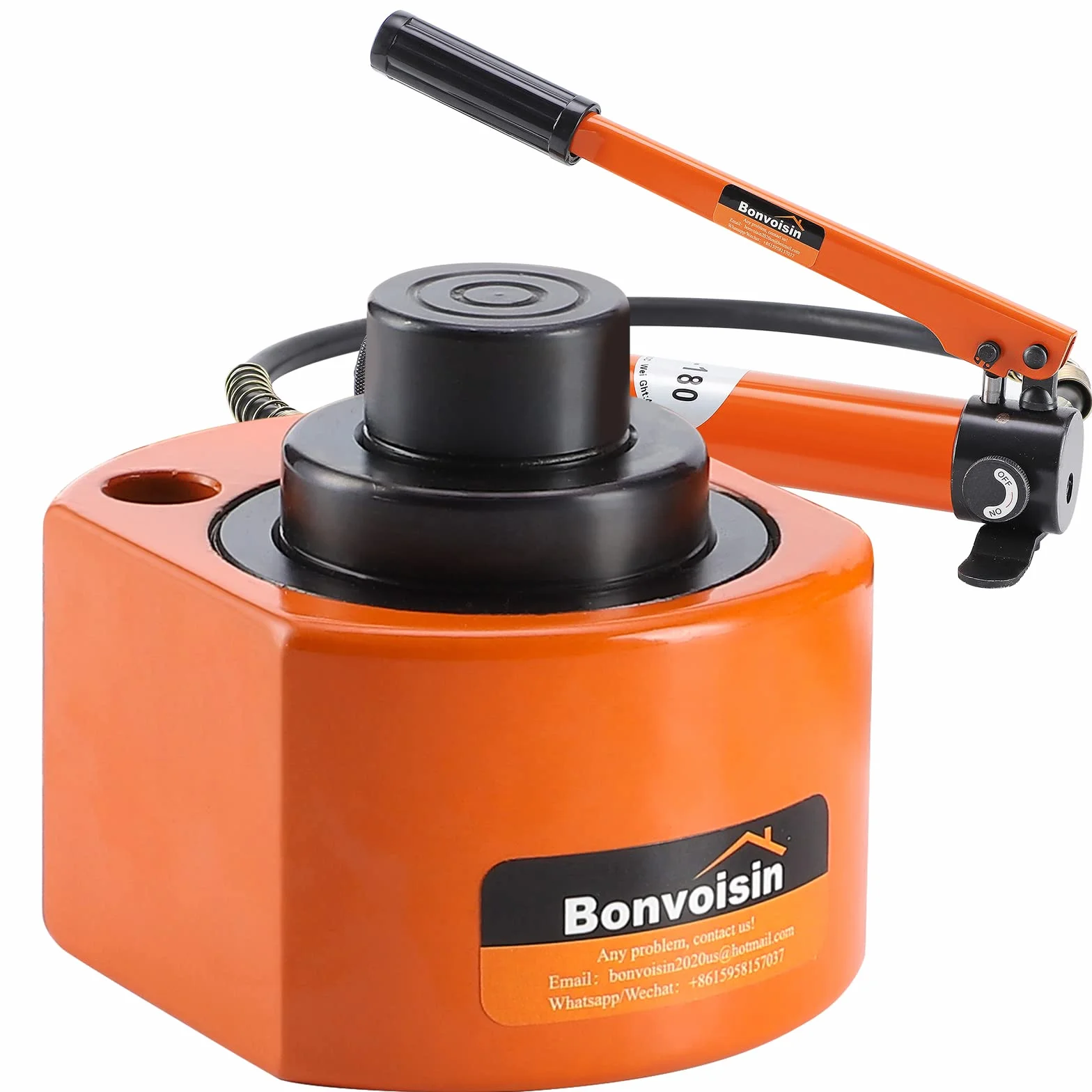 Bonvoisin 20T Gato Hidráulico con Bomba CP-180, Elevación 30mm, Altura Propia 57 mm, para Ingeniería Mecánica, Edificios y Puentes (DFPY-20T+CP-180)