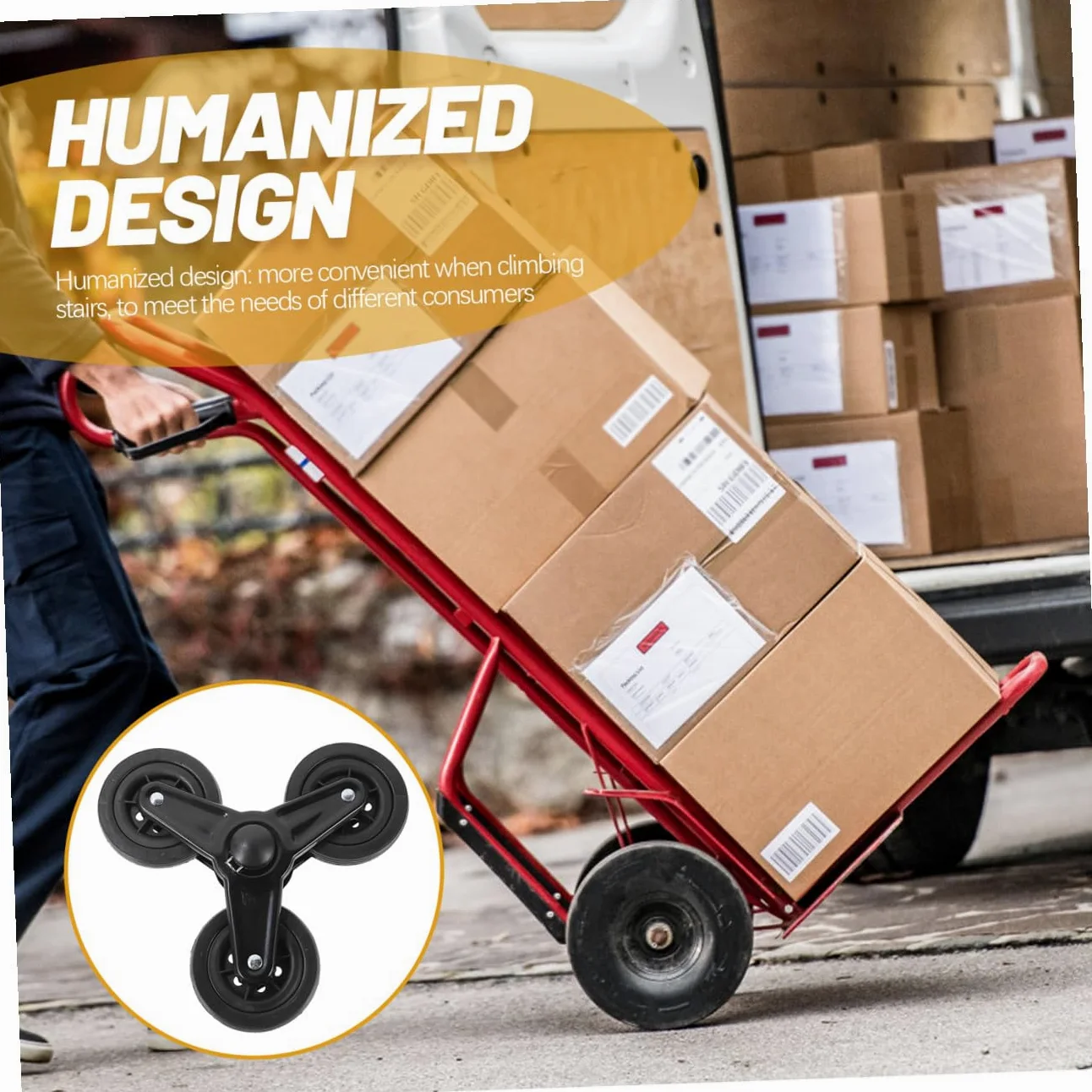 MAGICLULU Ruedas Triangulares para Carro de Compra Eje de Acero Inoxidable, Diseño Estable y Resistente para Subir Escaleras, Ruedas Duraderas para Carrito de Compras