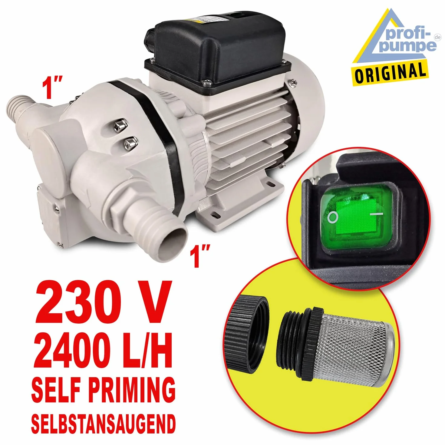 AdBlue - Bomba de urea 230 V, manguera de aspiración y presión, pistola de grifo y accesorios, motor eléctrico de desarrollo de cobre