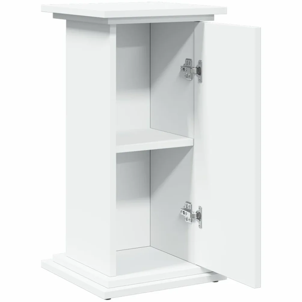 Soporte expositor blanco 31 x 30 x 60 cm aglomerado | 2 compartimentos ocultos, 1 puerta reversible, capacidad 60 kg, fácil limpieza