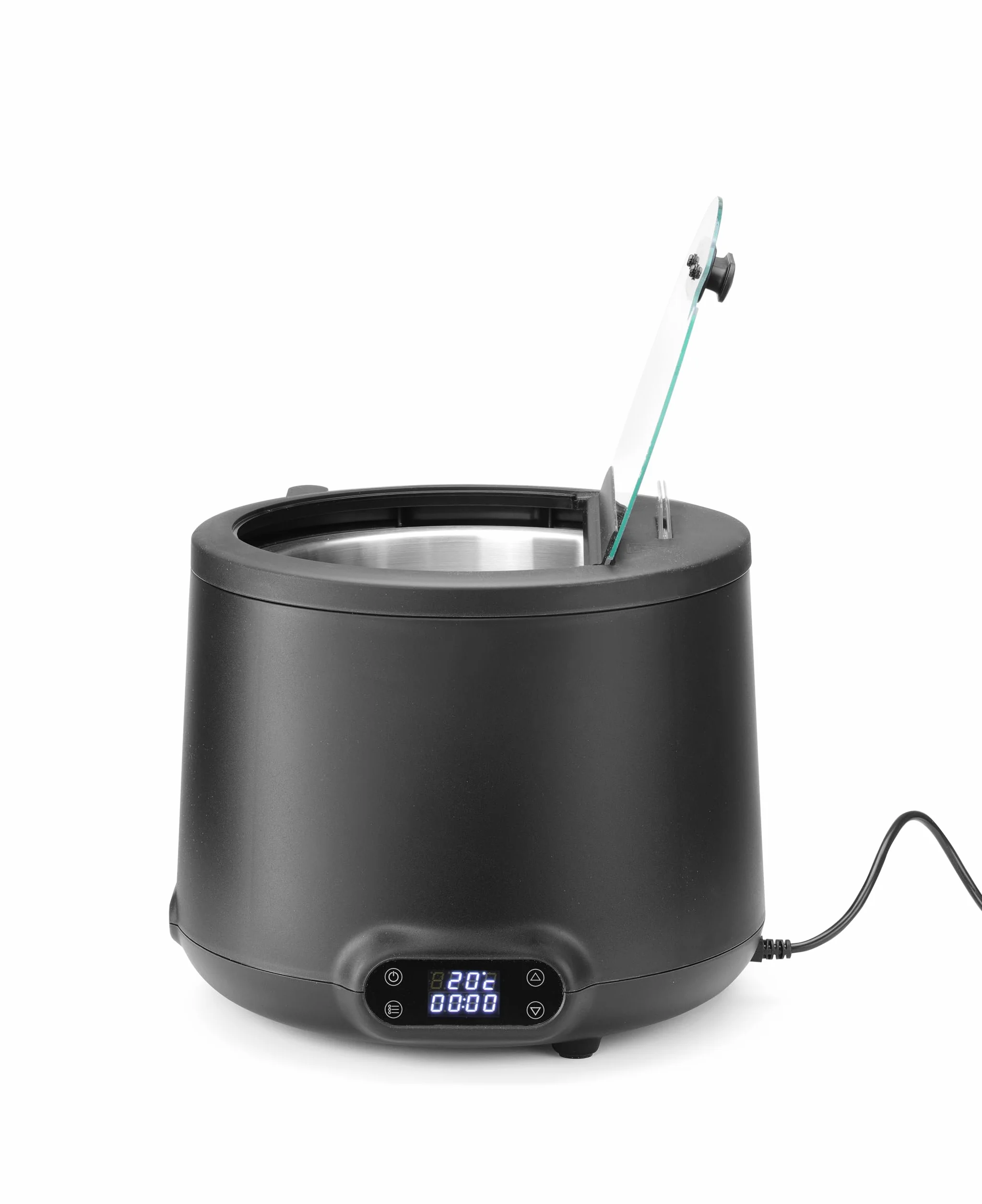 HENDI Hervidor de sopa eléctrico UNIQ para buffet, 8L, 35-85°C, 220-240V, 500W, ⌀365x(H)325mm, aluminio, acero inoxidable, PP, vidrio templado, negro