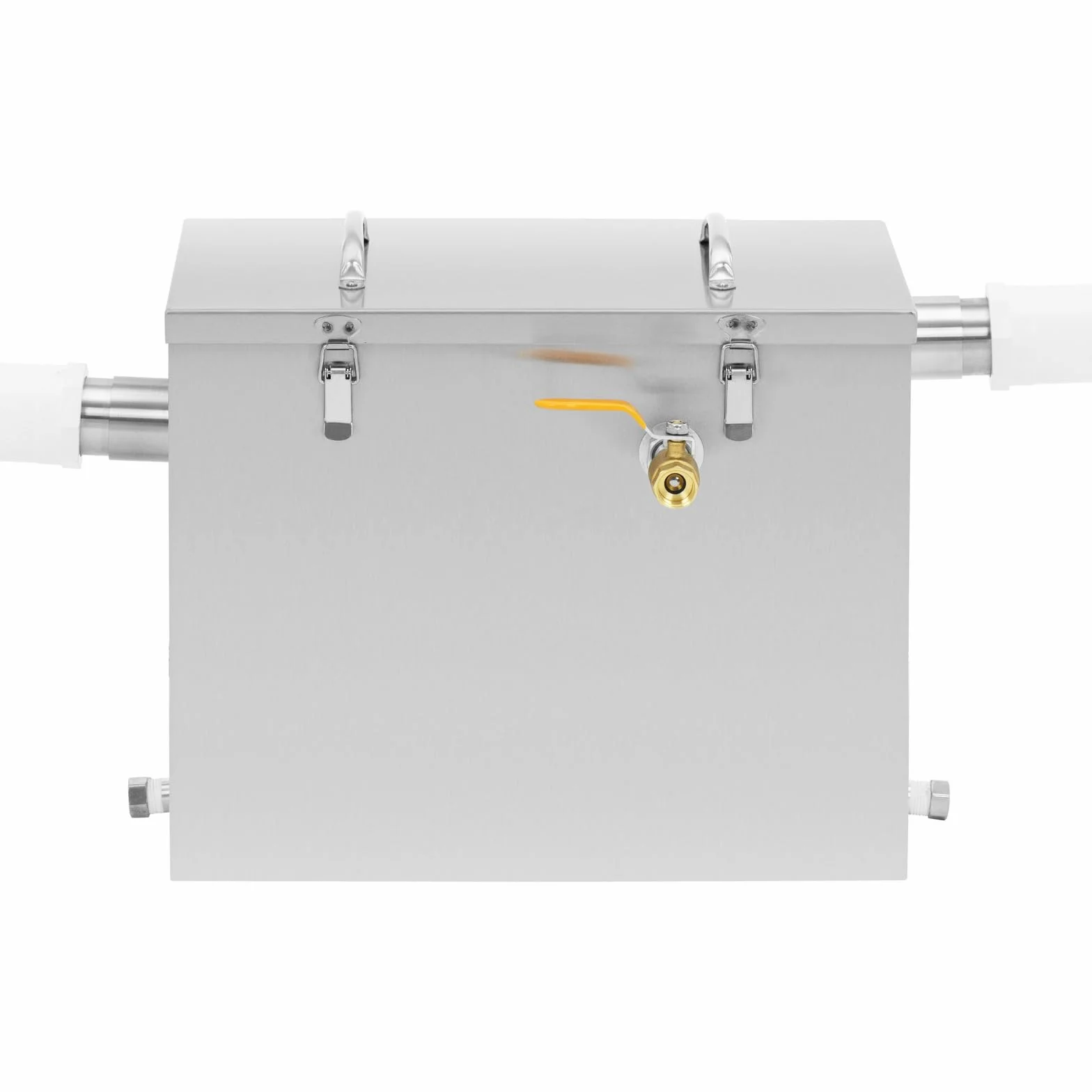 Royal Catering Separador de grasa de 40 l, de acero inoxidable, con filtro, válvula de drenaje y cubierta con cerradura, separador de aceite, separador de grasa para cocina, sistema separador de grasa